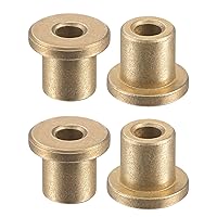 Vista 13 de uxcell Flange Sleeve Bearings 4mm Bore 8mm OD 4mm Length 12mm Flange Dia 2mm Flange Thickness Sintered Bronze Self-Lubricating Bushing 4pcs