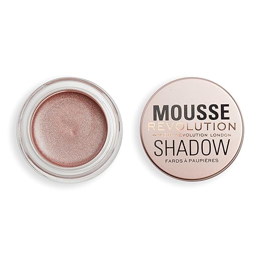 Makeup Revolution Sombra en Mousse, Color Cremoso para Mejillas y Ojos, Batido, Fórmula Ligera, Crema en Polvo, Oro Rosa, 4g