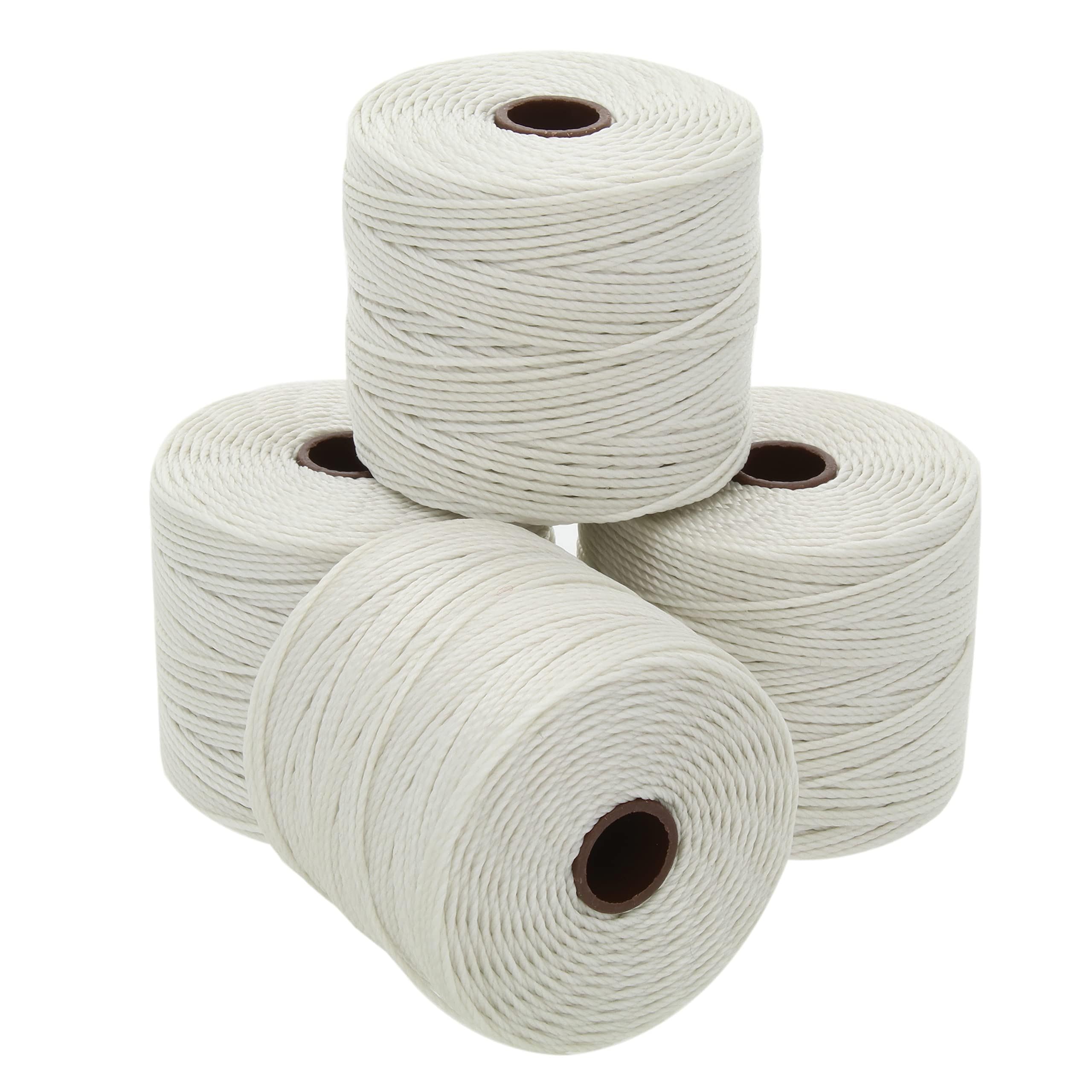 The Beadsmith S-Lon Bead Cord – .5 mm Twisted Nylon Cord for Stringing, 4 Spools, Cream Color, TEX210, 77 Yards per Spool