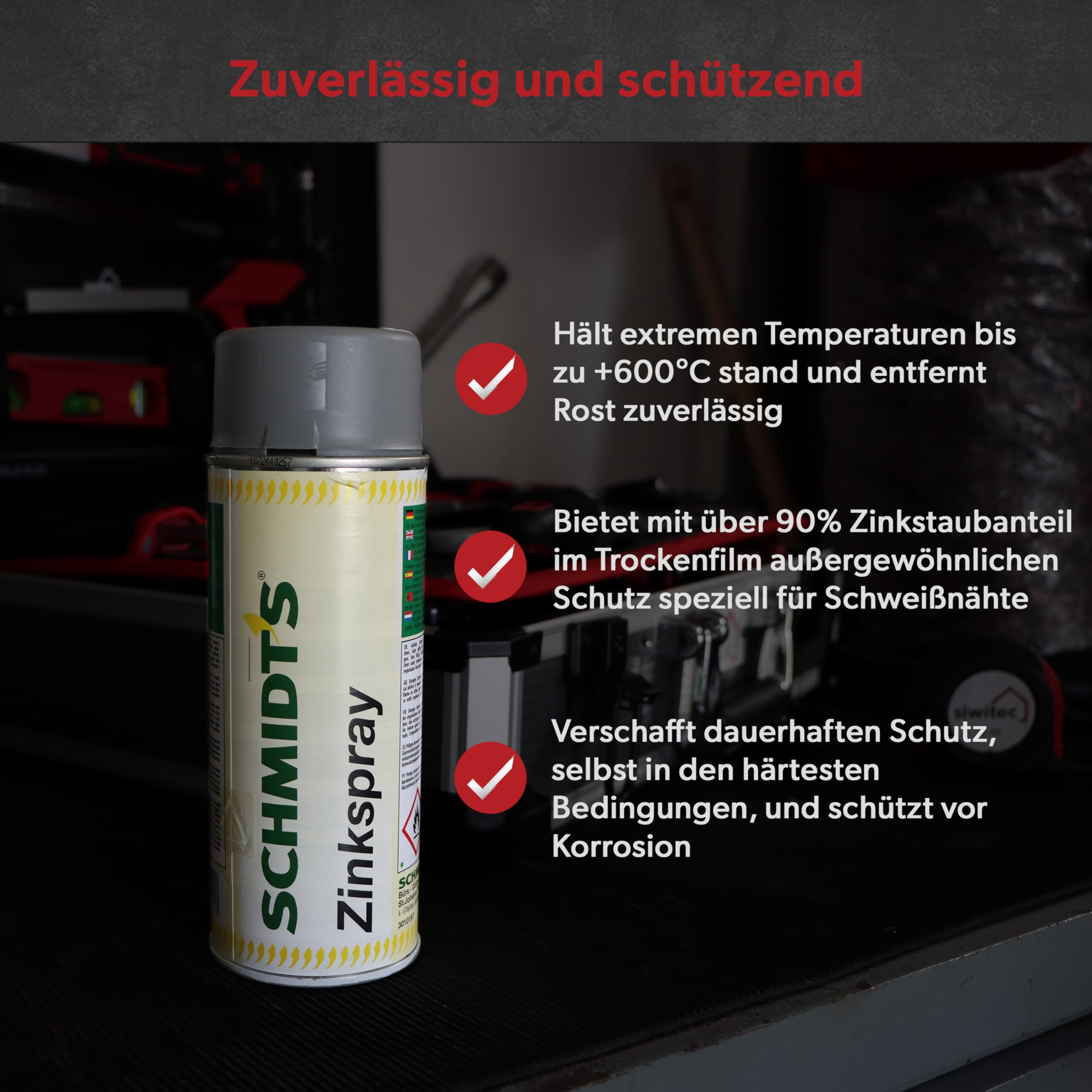 siwitec 6 x by Schmidt's Zinkspray, 66,34% VOC, Korrosionsschutz, Zink Spraydose, Rostlöser Spray, Zinc Spray, Zinkstaub Rostschutz