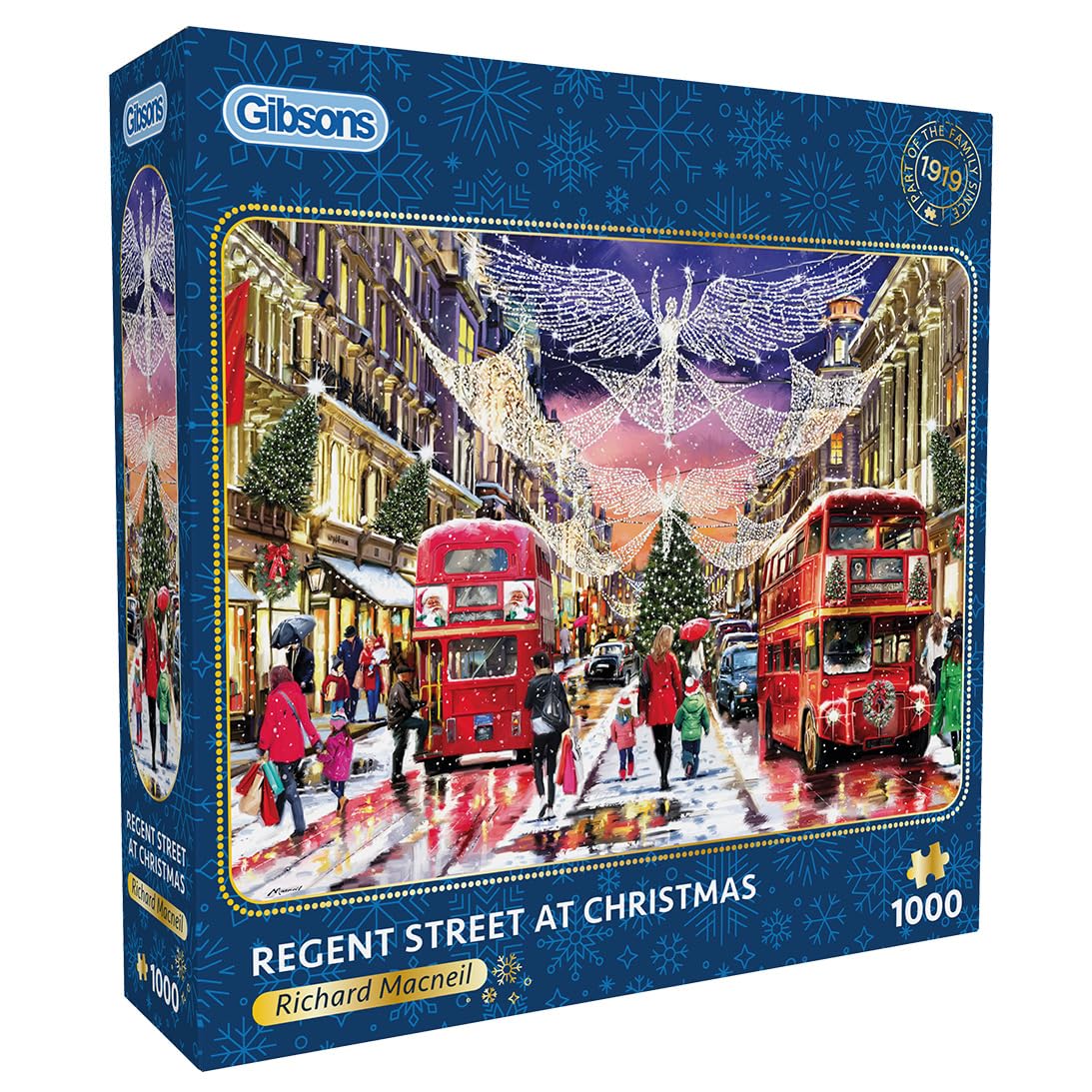 Gibsons Regent Street 1000 Piece Jigsaw Puzzle for Adults and 14+ | London Christmas Lights Festive Season | Sustainable Premium 100% Recycled Board | Great Gift โ image 1