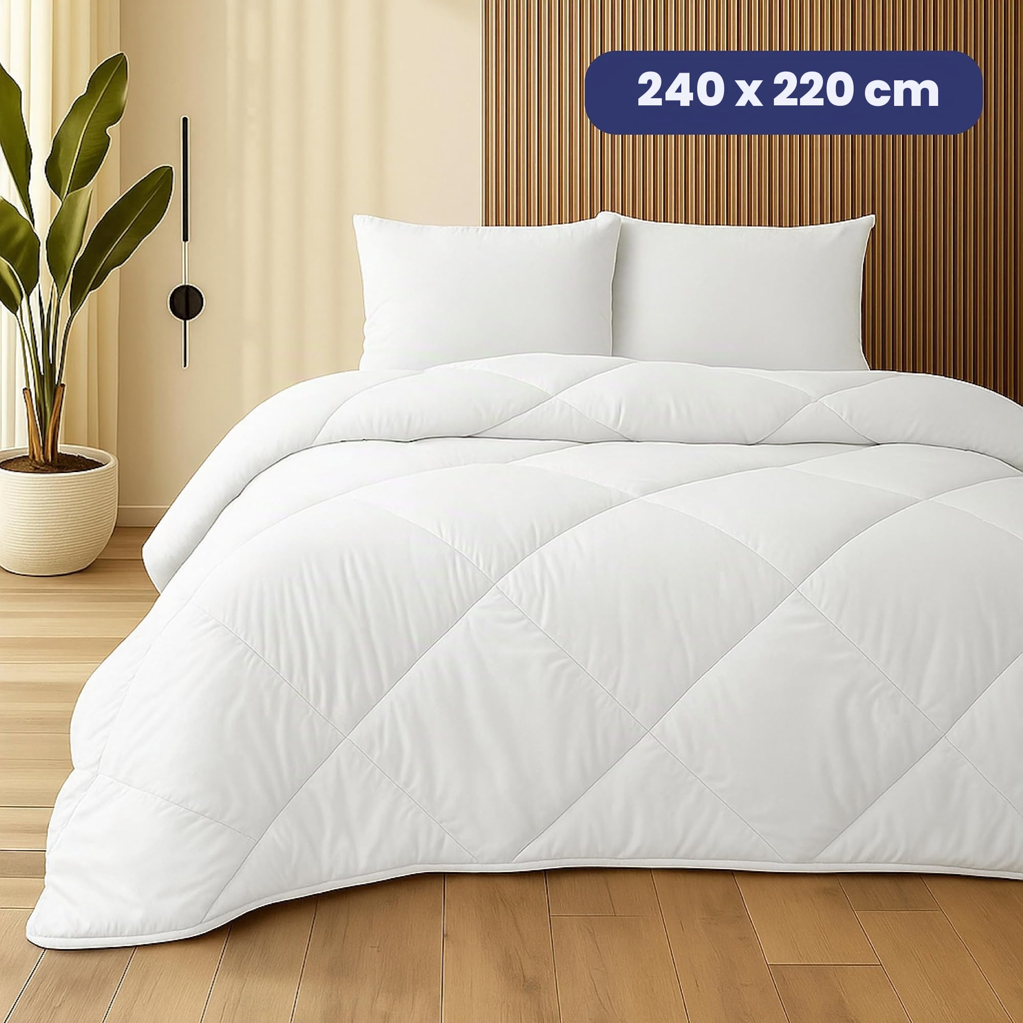 SLEEP COMFY Leichte Sommerdecke 240x220cm, Baumwolle mit Mikrofaserfüllung Bettdecke ohne Bezug, Atmungsaktiv & Waschbar steppdecke, Oeko-TEX Zertifiziert