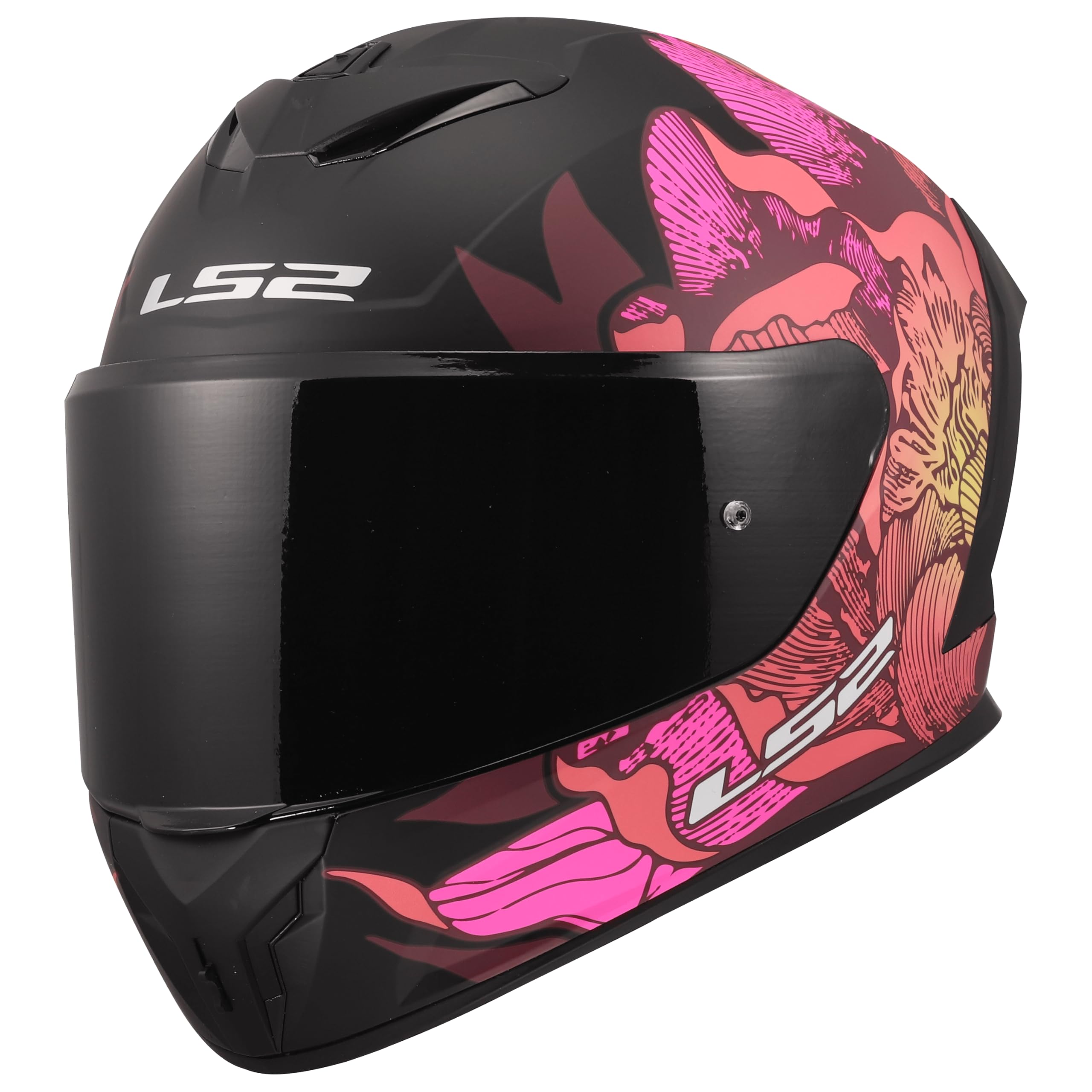 LS2, Casco Moto Integral RAPID III POPPIES II Black Pink, M