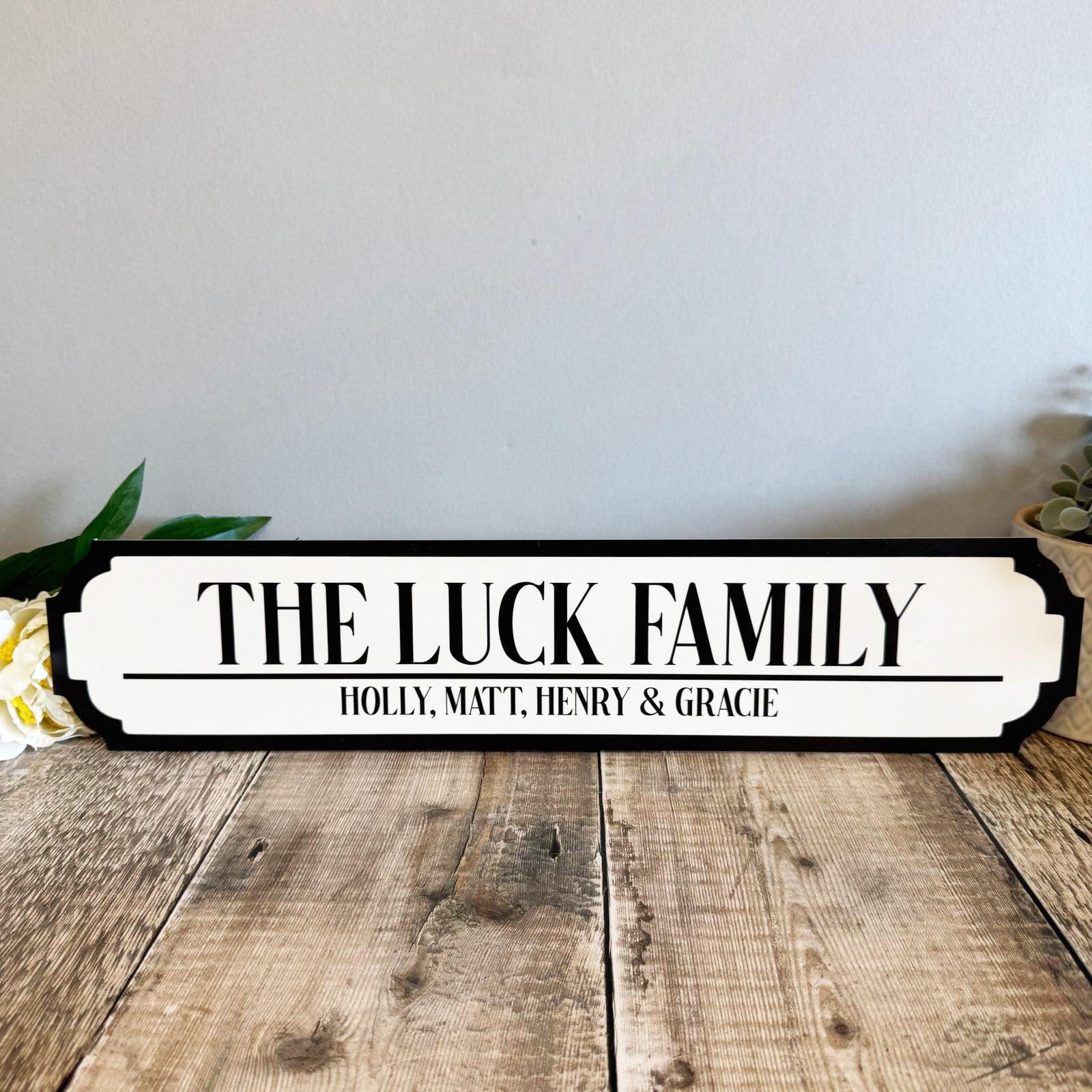 Luck and Luck Personalised Street Sign, Custom Family Name Plaque, Home Decor Gift
