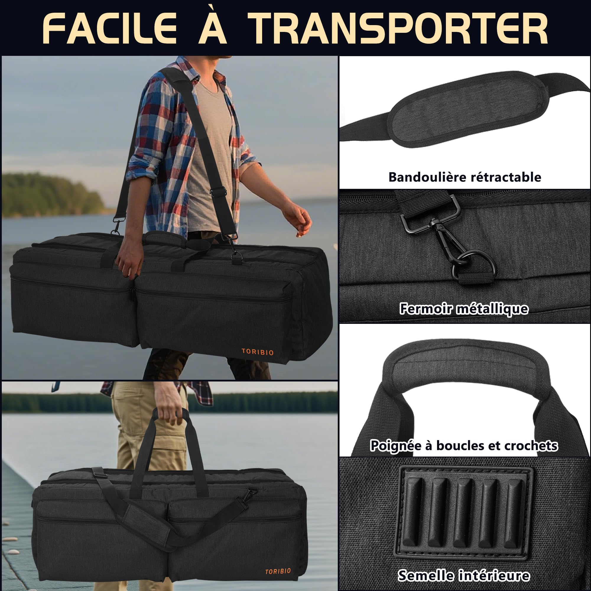 OUUTMEE 76CM Étui Rembourré pour Télescope, Sac de Transport pour Télescope avec Séparateurs Réglables et Poches pour télescopes, Montures, Trépieds et Accessoires (Noir)