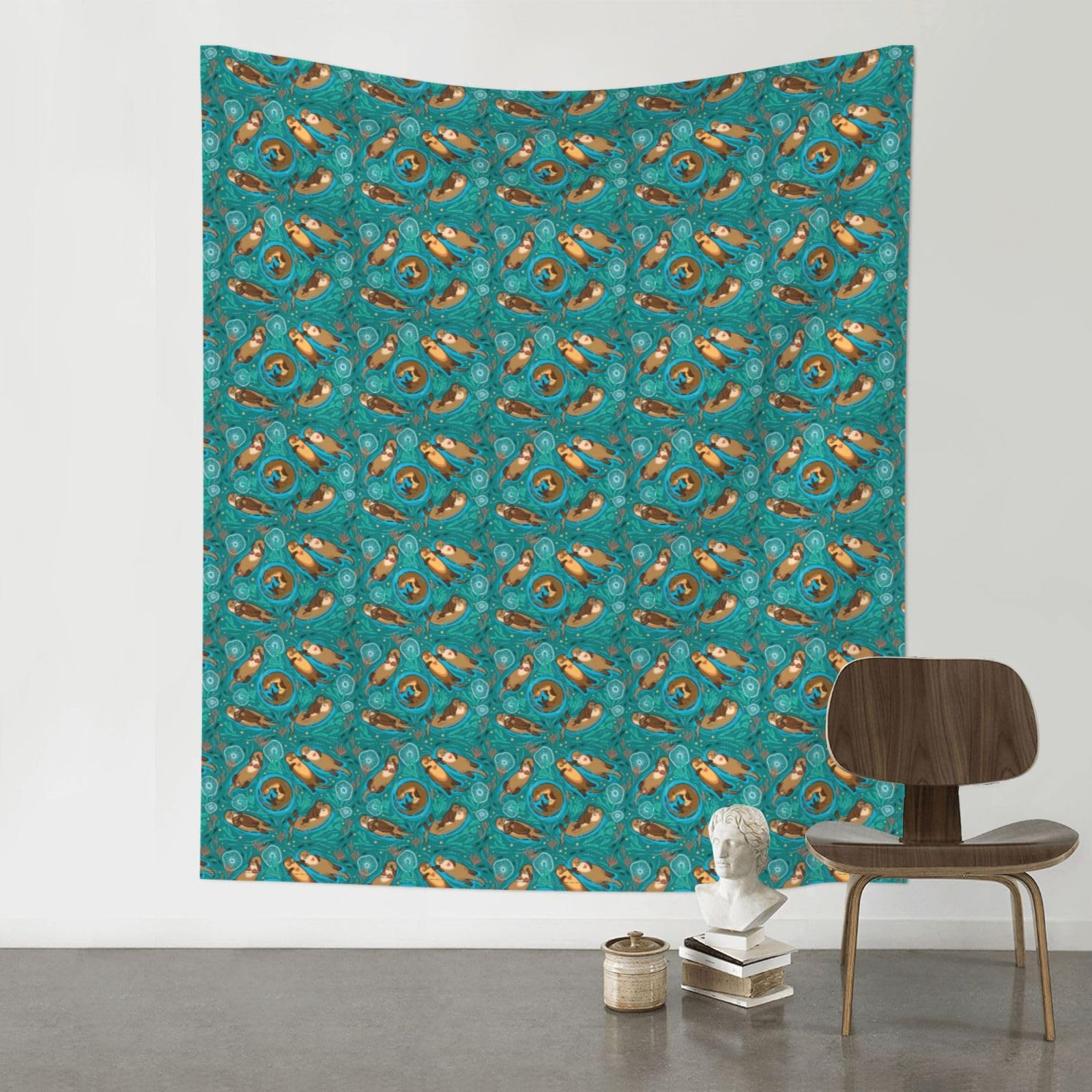 YYHHAOFA Otters in Love Prints Wall Tapestry 60x51in – Boho Chic Dorm Decor, Beach Throw, & Versatile Home Accent