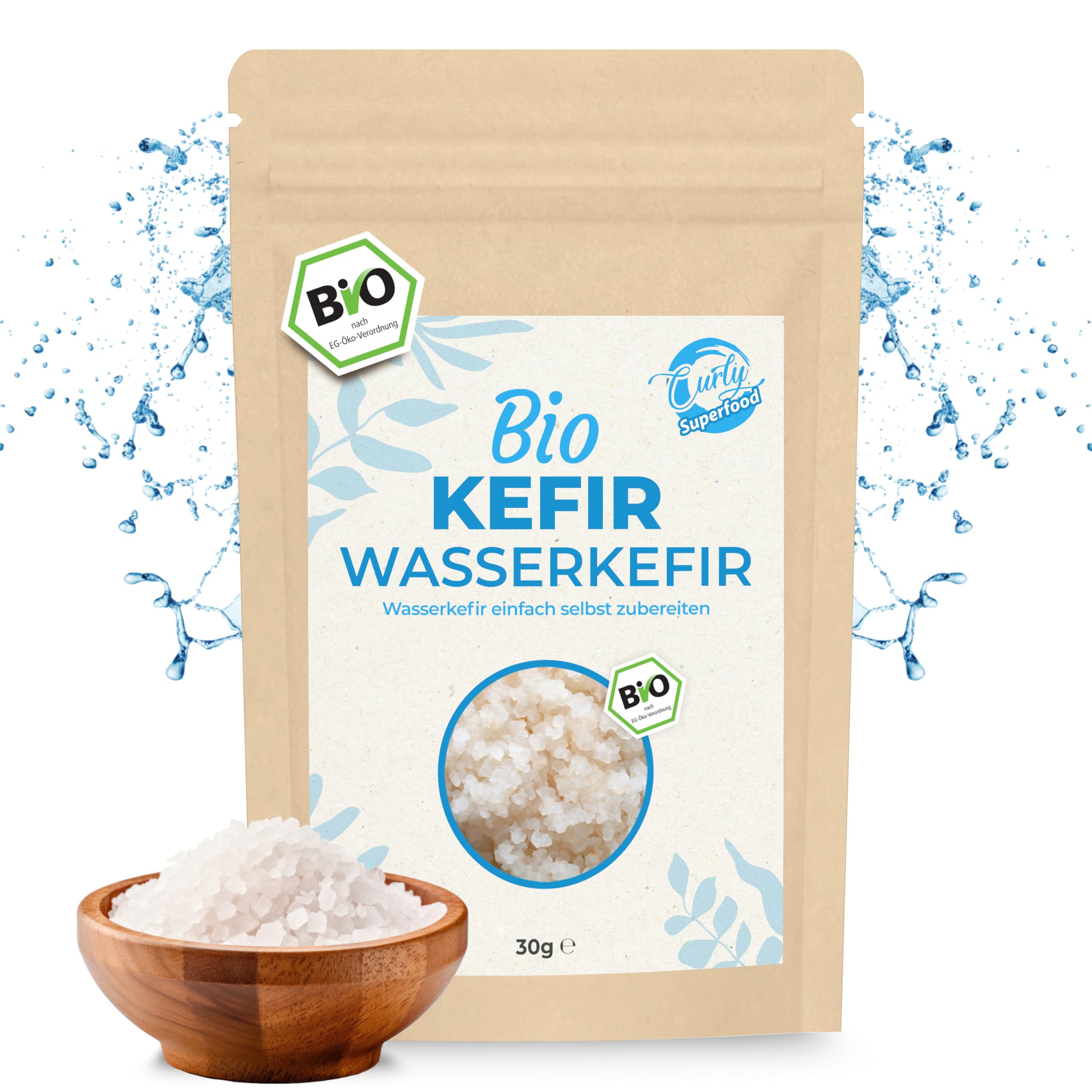 Curly Superfood Bio Wasserkefir Kristalle 30g inkl. Anleitung