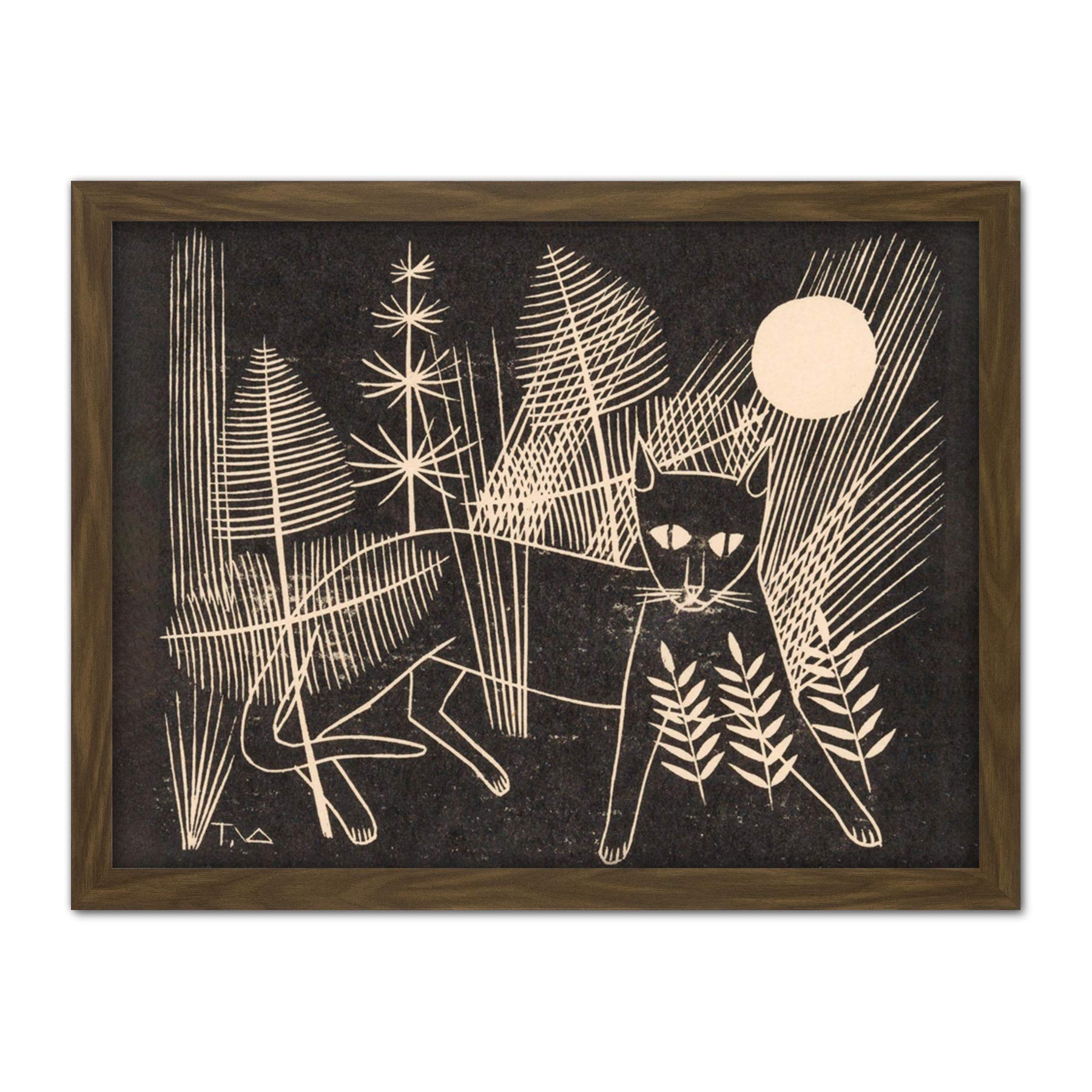 Artery8 Tinus Van Doorn Kitten Cat Jeroen On Yacht Artwork Framed Wall Art Print 18X24 Inch