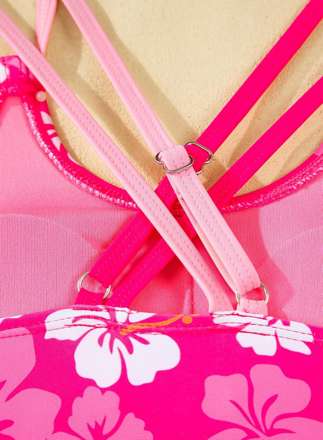 blibean Teen Girl Swimsuits 3 Piece Tankini Sets with Chest Pad Size 6-15 Years - Image 8