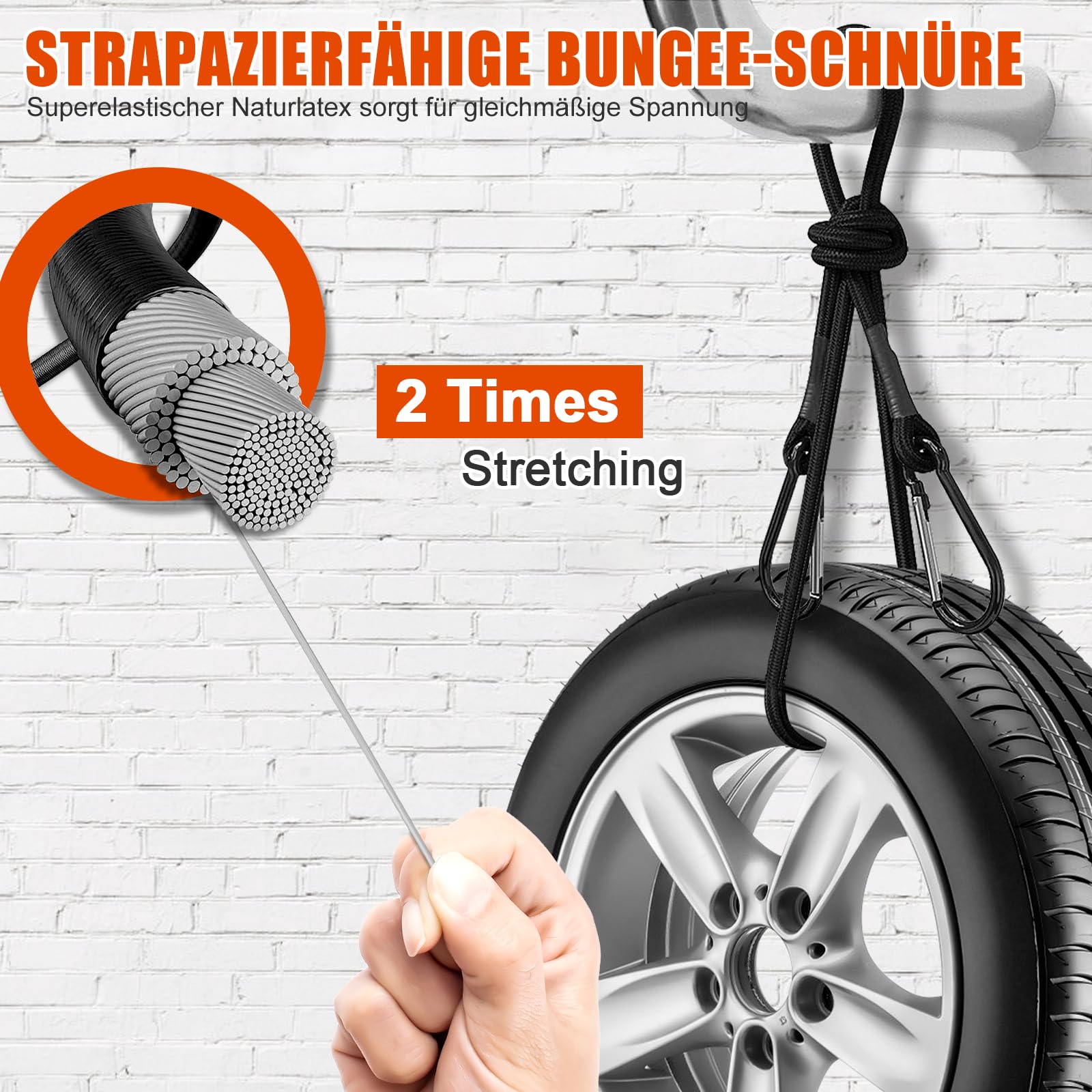 12 Gomas Tensoras Con Ganchos - Bandas Elásticas Con Mosquetón, Para Camping, Lonas, Fijación Y Bricolaje