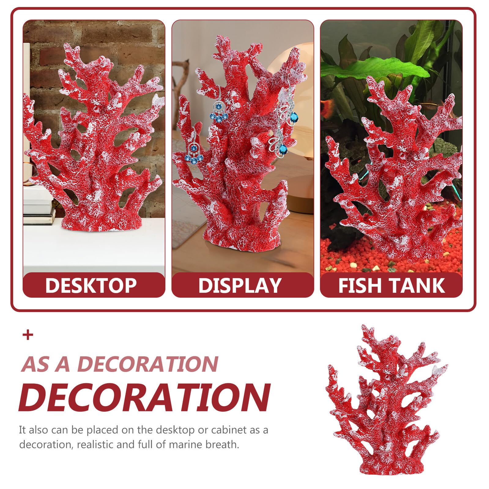 Homoyoyo Corallo Artificiale in Resina per Acquario Decorazione Rosso Ornamento per Aquarium Fine Lavorazione per Paesaggio in Vasca e Arredo Cabinet