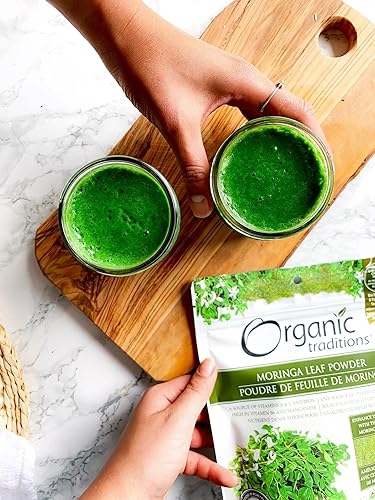 Miniatura 4 de Organic Traditions Polvo orgánico de moringa orgánica Extracto de hojas de moringa orgánica, vegano, sin OMG, superalimento orgánico, suplemento de