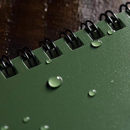 Miniatura 7 de Rite In The Rain 946 Cuaderno de espiral superior resistente a la intemperie, 4 x 6 pulgadas, cubierta verde, patrón universal, 1 paquete