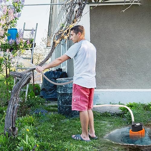 Miniatura 10 de AgiiMan Bomba de cubierta de piscina sobre el suelo, bomba sumergible para sumidero de natación, eliminación de agua con manguera de drenaje de 16