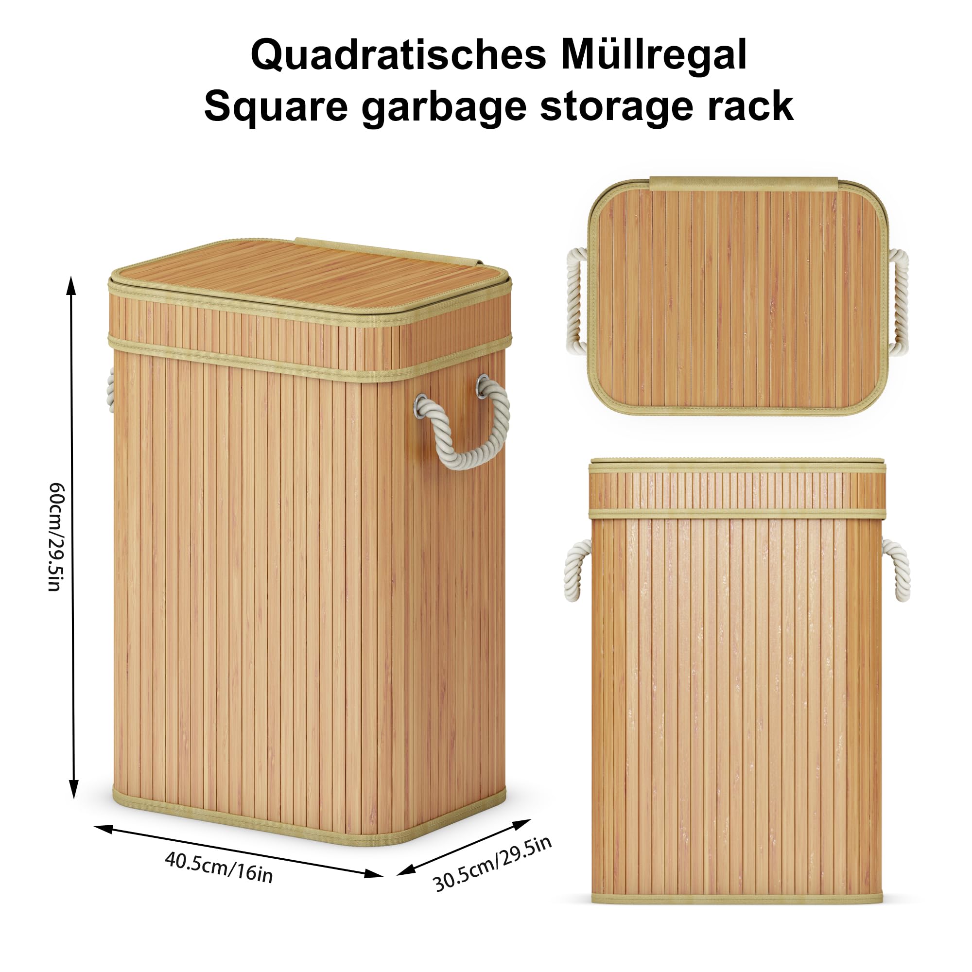 ADEL DREAM Mülleimer Bambus-Müllsackhalter Der praktische Müllsackhalter