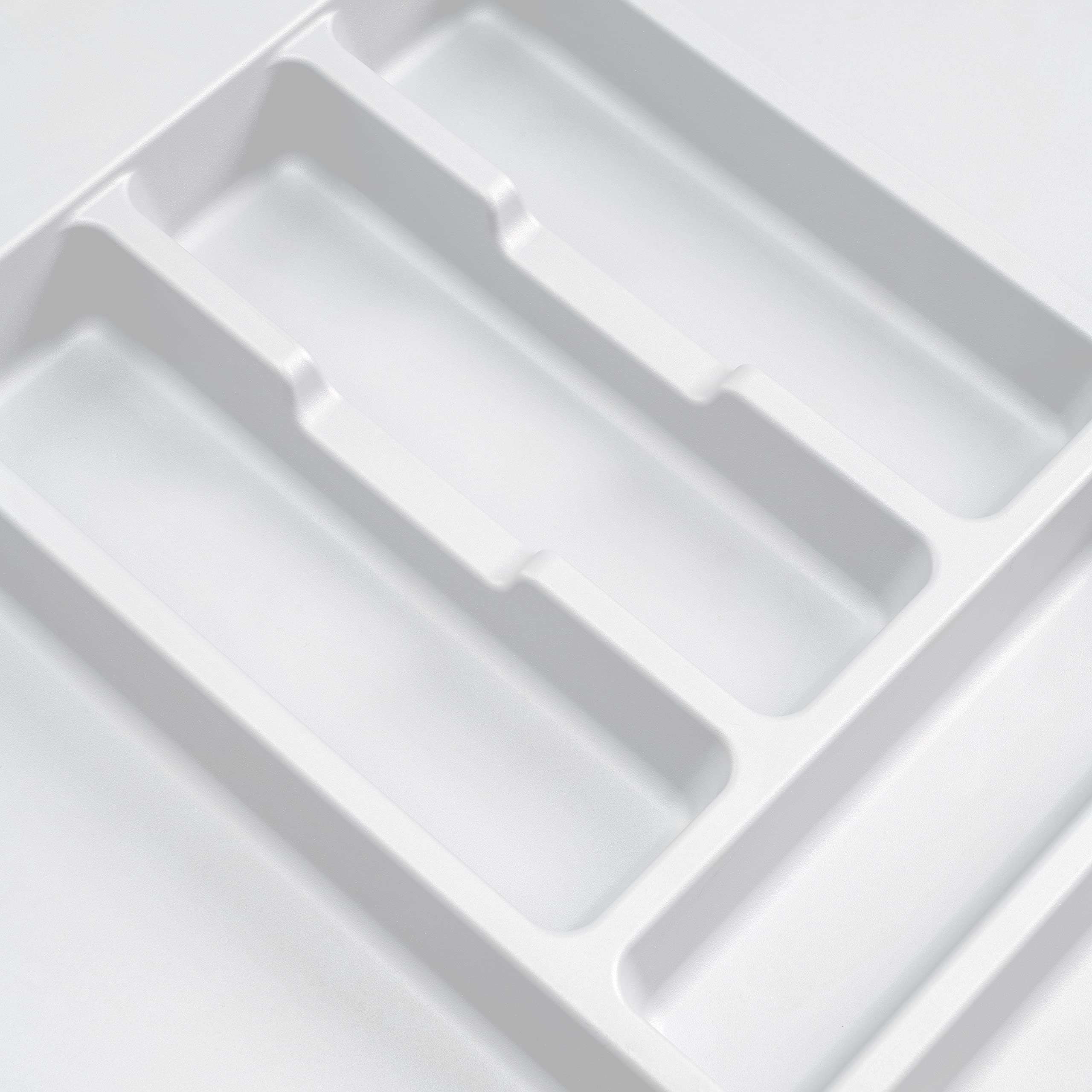 Emuca - Portaposate per cassetto da cucina Vertex/Concept 500, modulo 700 mm, Spalle 16mm, Plastica, bianco