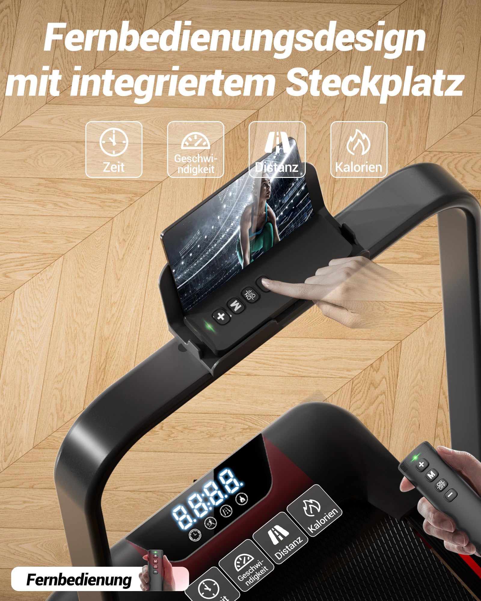 CURSOR Laufband für Zuhause Klappbar mit Steigung 15% 10KM/H Laufbänder | Treadmill for Home mit 2,5-PS-Motor,Leise Klein Büro Klappbar Kompakte 136KG，LED und Fernbedienung