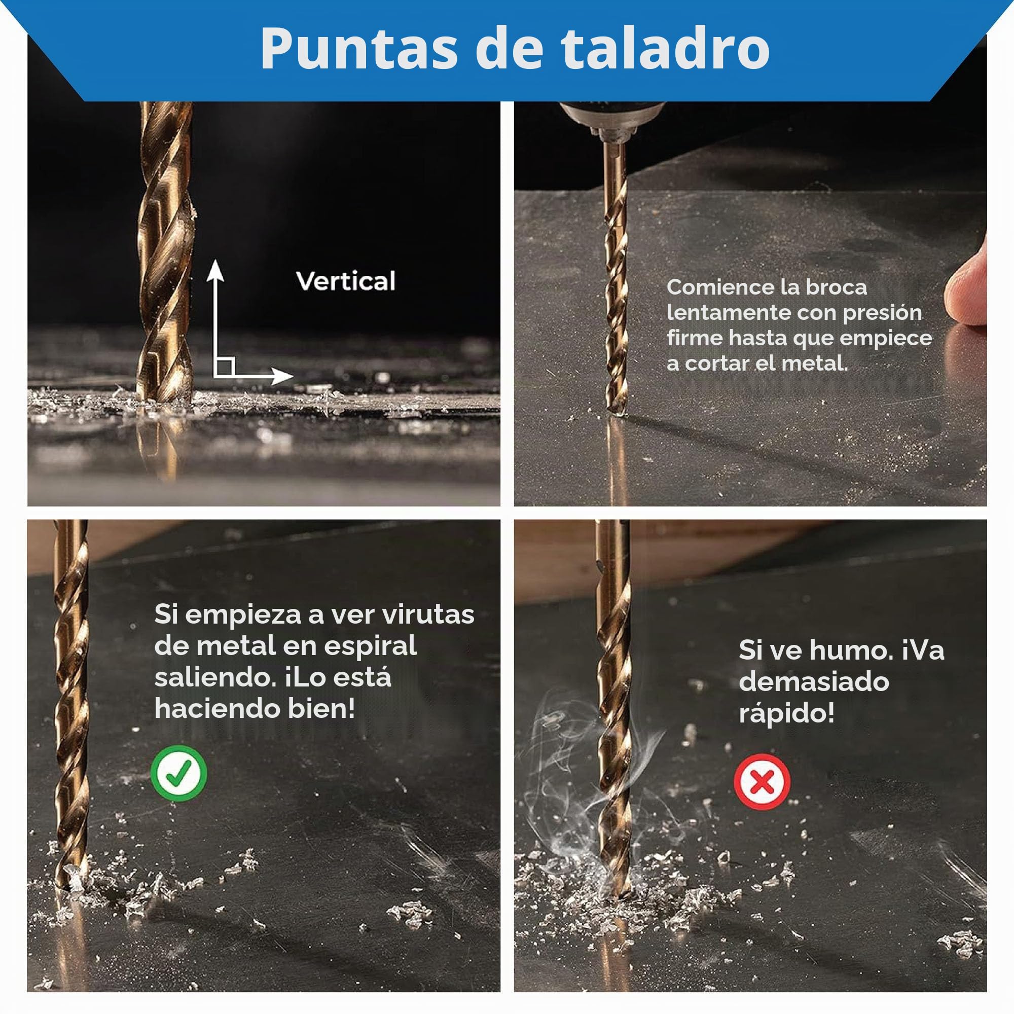 TJR® Broca helicoidal HSS-E M35, autocentradora, DIN 338, tipo N, 135° (25 unidades de 1-13 mm de diámetro)