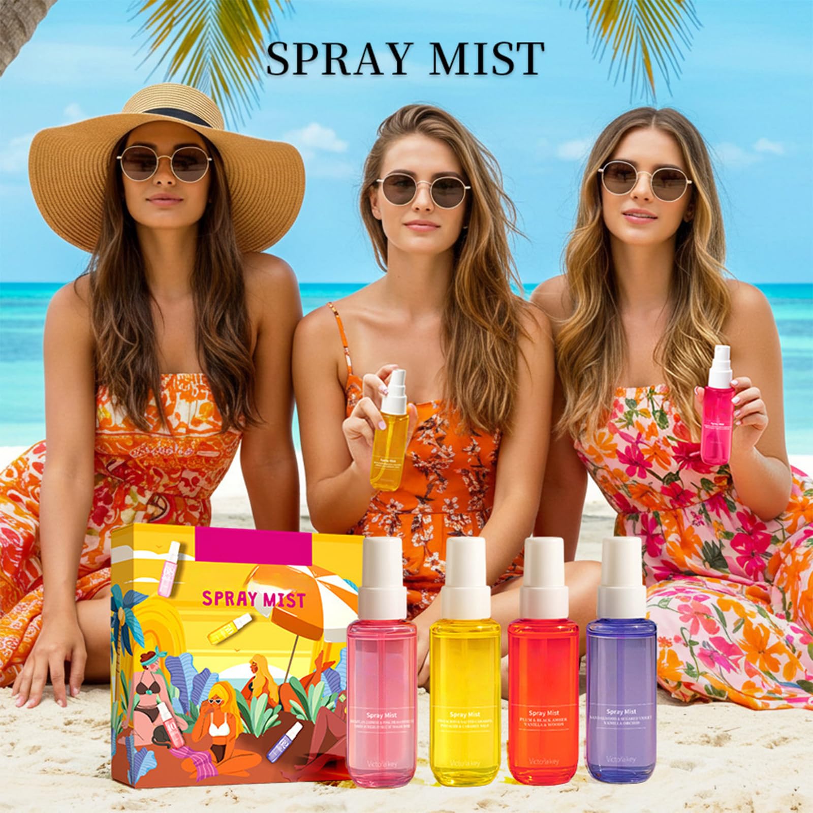 Set spray per il corpo da donna, 4 × 40 ml, profumo a lunga durata, profumo elegante e fresco, nebulizzazione fine, capelli e corpo per tutti i giorni, viaggi e occasioni speciali