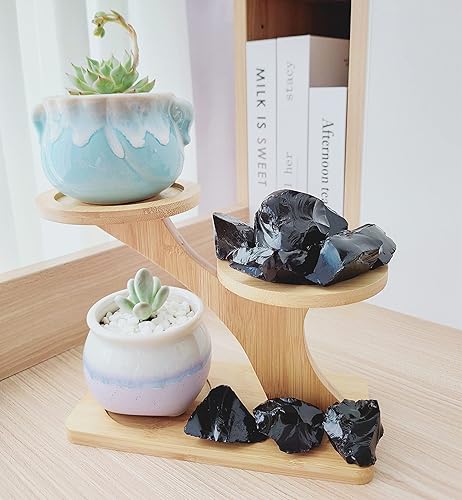 Miniatura 2 de Luckeeper Cristales ásperos de 1 libra, piedras curativas de cuarzo de obsidiana negra cruda a granel, para envolver alambre, Wicca Reiki,