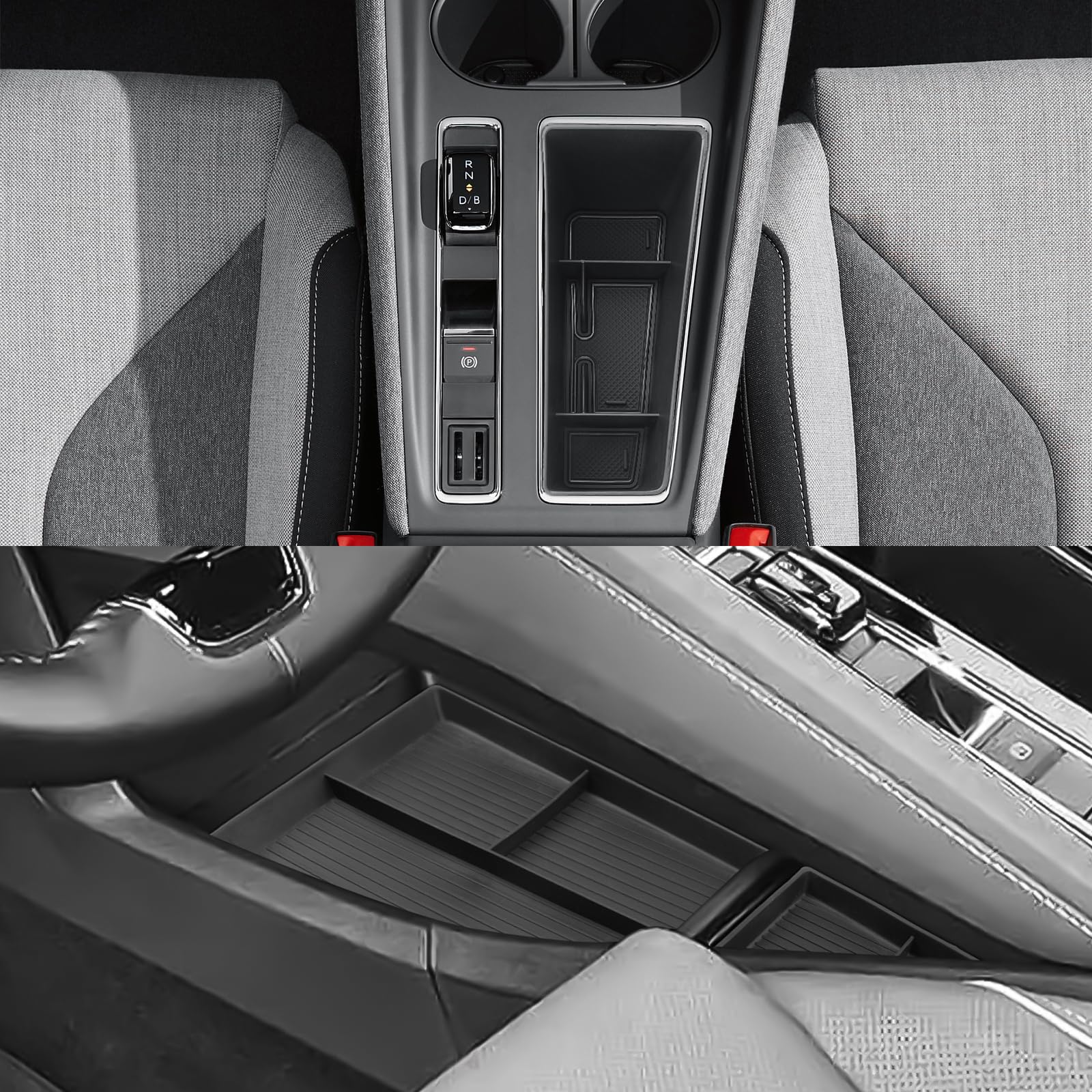 CDEFG Kompatibel mit Skoda Elroq 2024 2025 2026 Mittelkonsole Organizer + Mittelkonsole unten Aufbewahrungsbox Aufbewahrung Auto Center Console Elroq Zubehör [3 Stück]