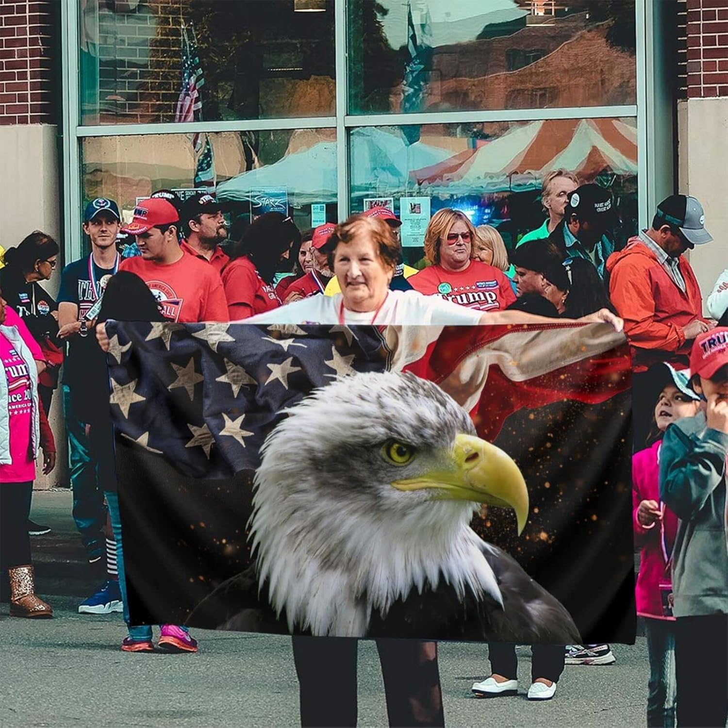 DGFhk American Flag With Eagle Double Sided Freedom Memorial Day 4th July Independence Day 9/11 Durable Fade Resistant Home Garden Decoration Flag, 4x6 Ft - Image 5