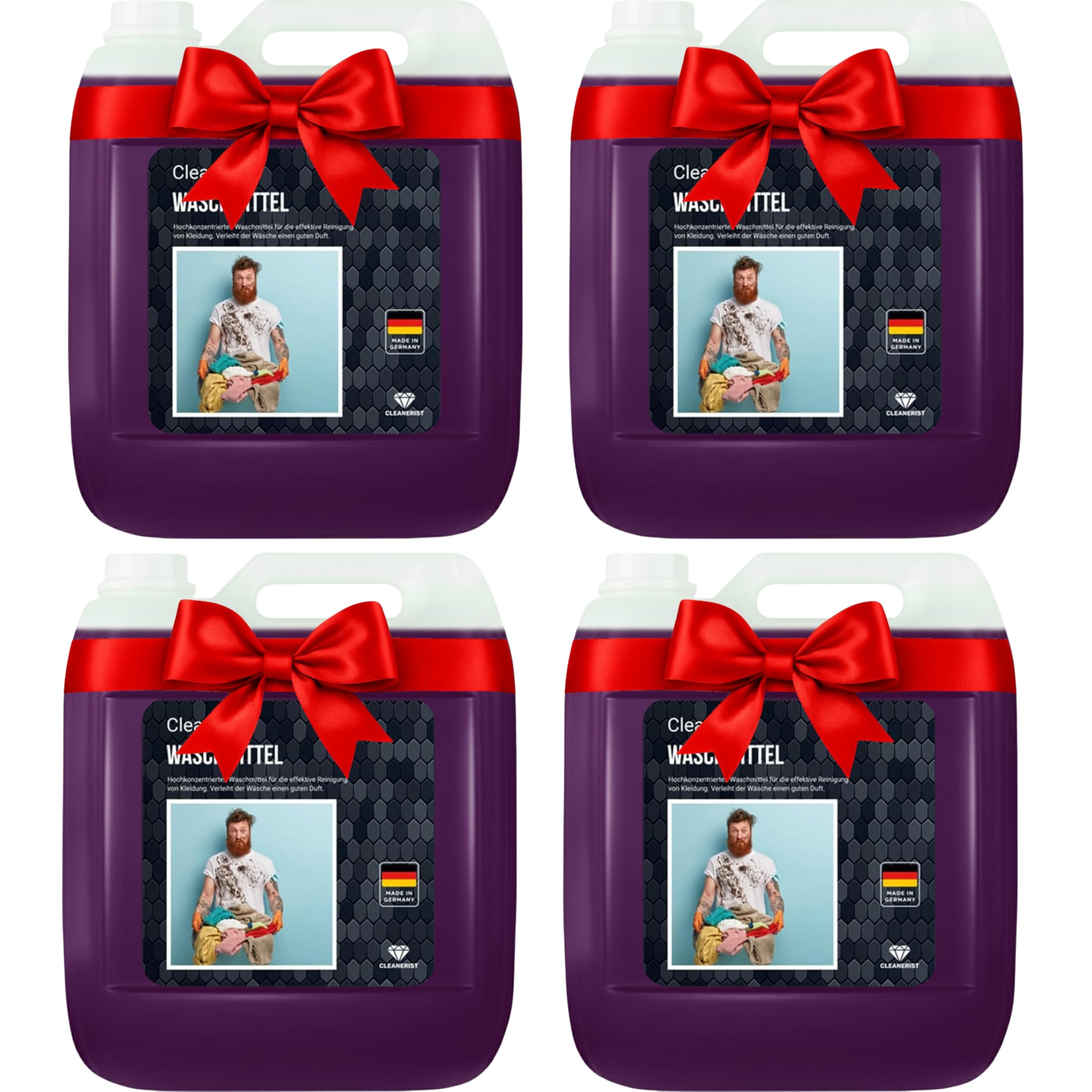 Cleanerist - Black Waschmittel flüssig für 700 Dunkelwäschen - 4x 5l Flüssigwaschmittel Konzentrat für schwarze & dunkle Wäsche - XXL Vollwaschmittel mit Frischeduft für 20-95°C, statt Pods, Pulver