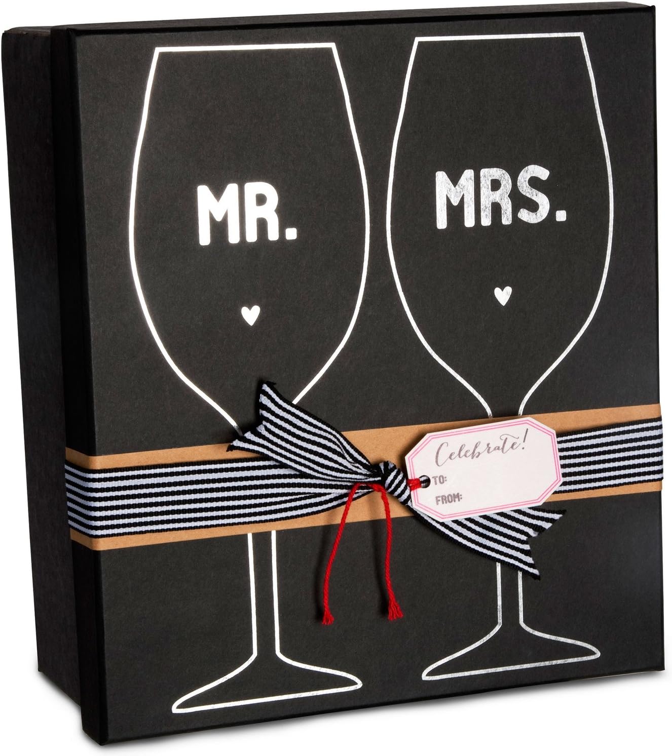 Pavilion Gift Company Mr. & Mrs. Wine Glass Set, 12-Ounce Capacity, Set of 2