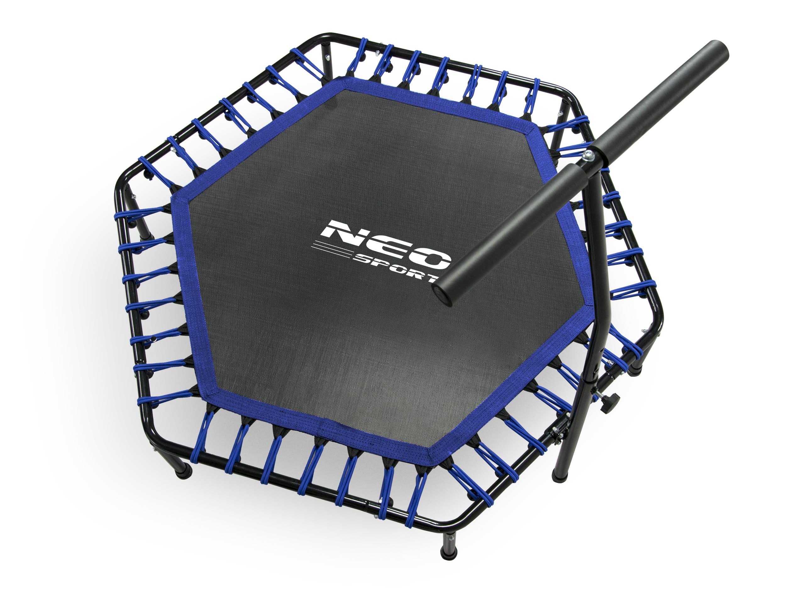 Neo-Sport Trampolino per adulti con manico regolabile in altezza, diametro 127 cm, fino a 100 kg, per interni ed esterni