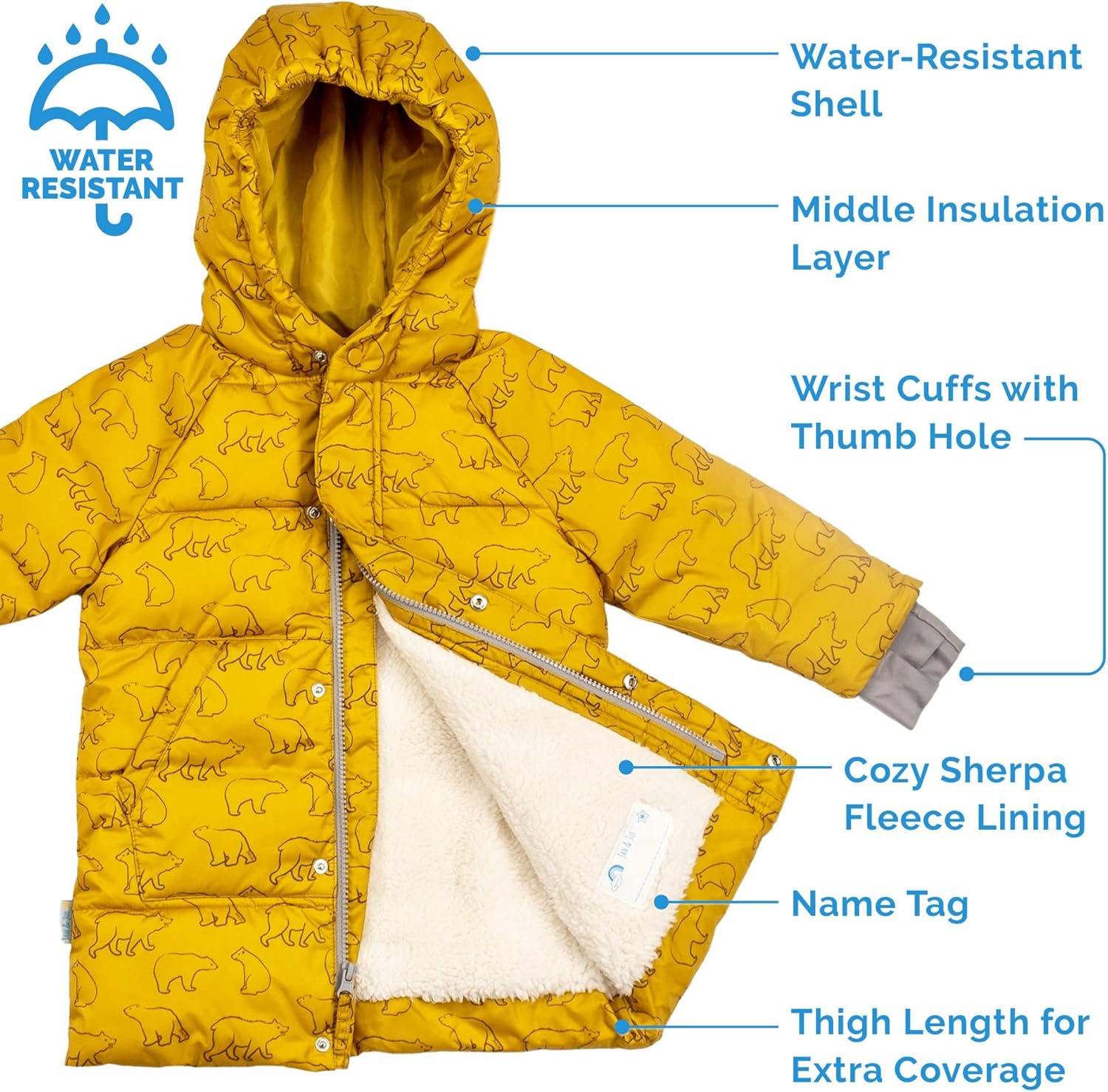 JAN & JUL Insulated Winter Coat, Sherpa Lined Cozy Jacket for Kids - Image 5
