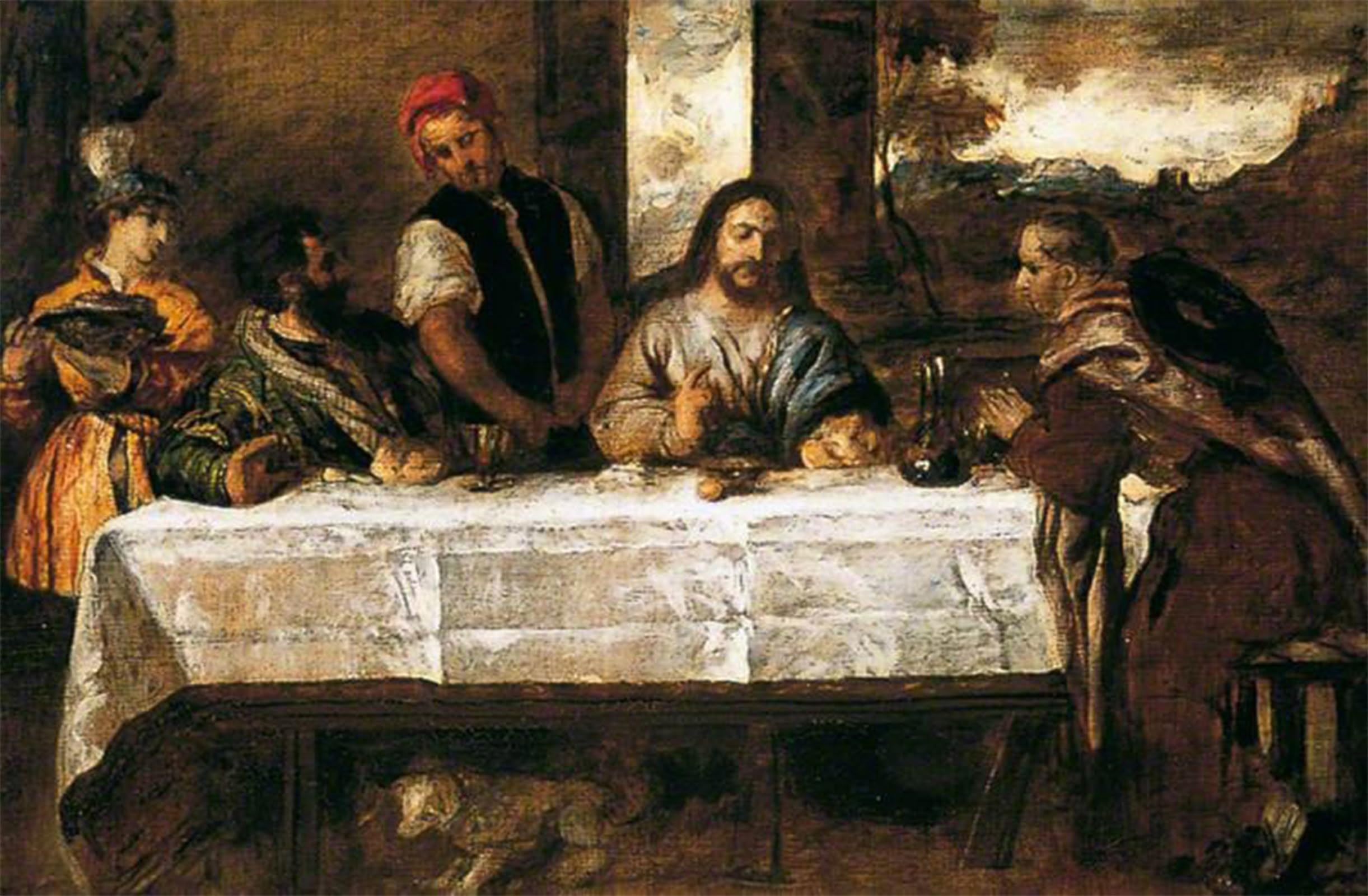 POSTERIIk Famous Modern Artwork Art Mural Supper at Emmaus William Etty Oil Paintings Pictures for Home Decor 60x90cm