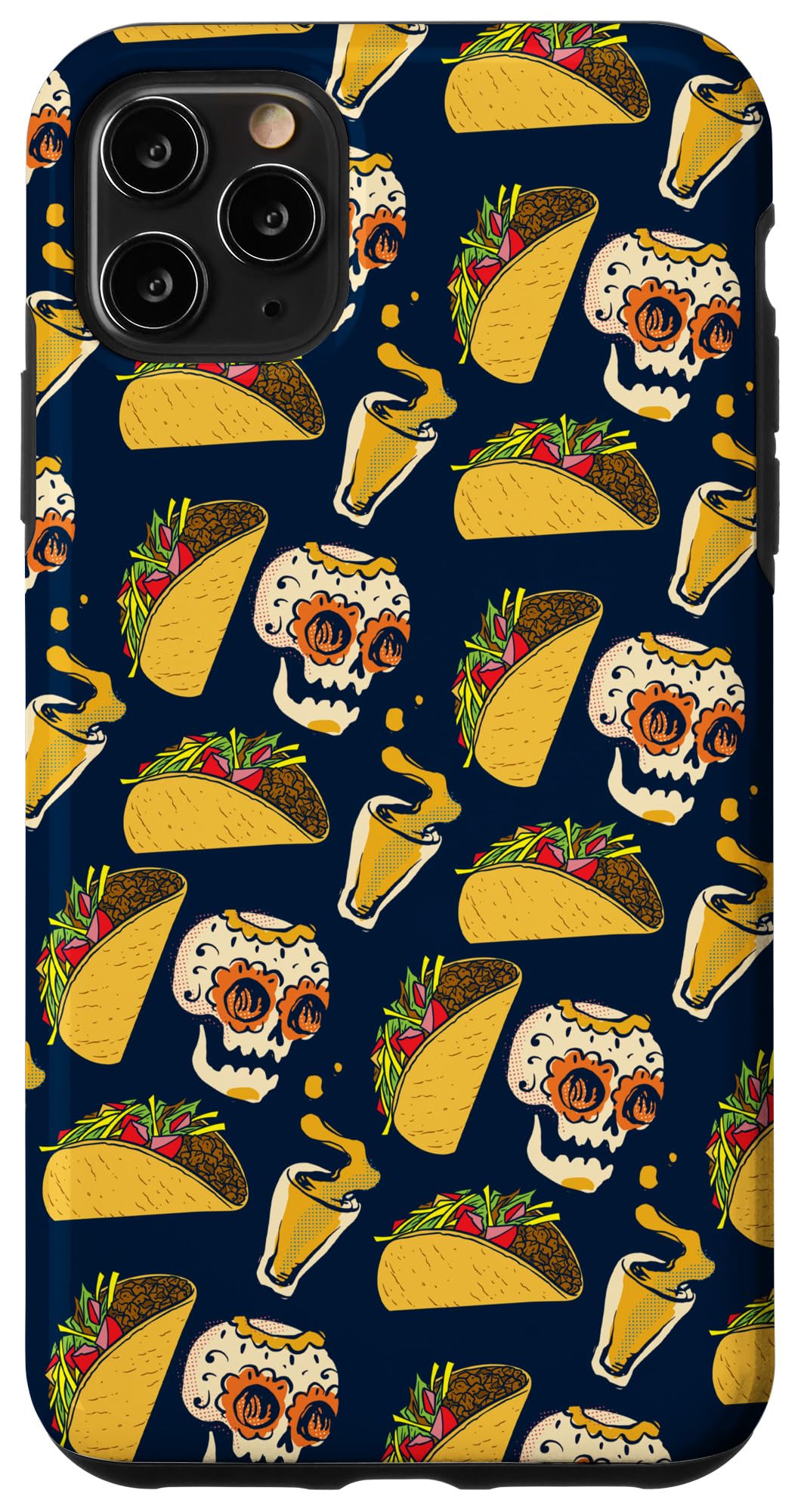 iPhone 11 Pro Max Taco Pattern Mexican Food Chilaquiles Burritos Quesadilla Case