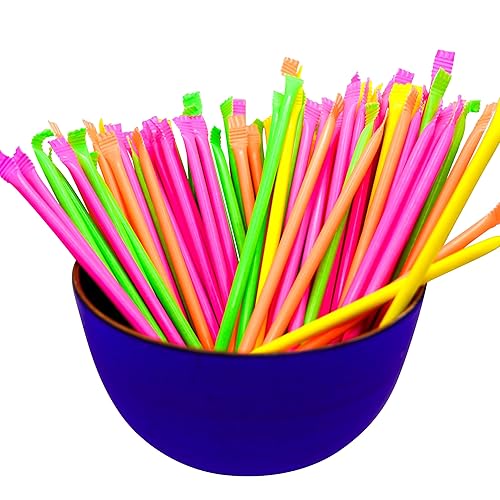 Miniatura 3 de Mini pajitas de caramelo de neón rellenas ácidas, 480 pajitas de caramelo con sabor dulce y agrio, bolsa de 25 onzas
