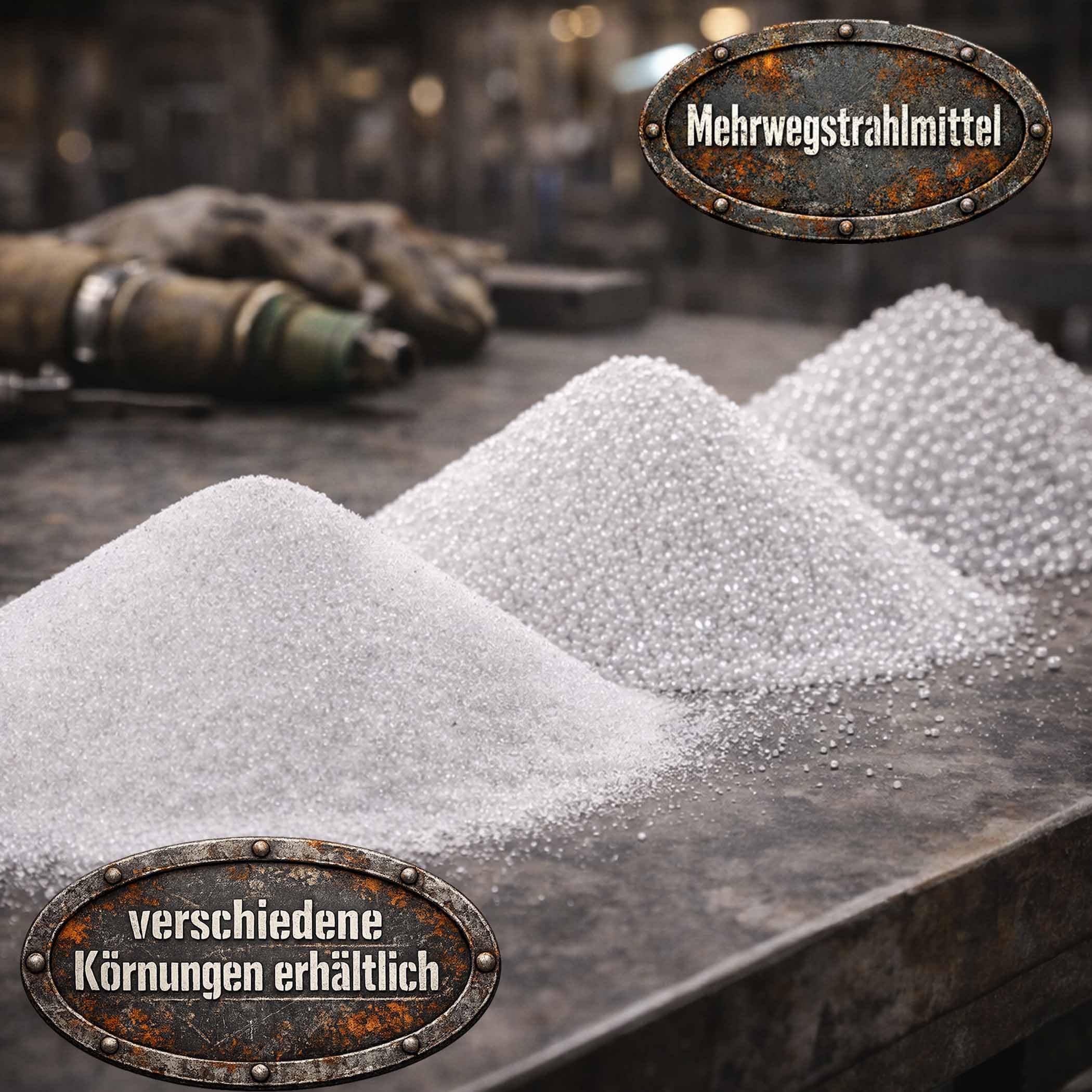 25 KG GLASPERLEN STRAHLMASTER STRAHLMITTEL 70-110 µm STRAHLGUT GLASPERLEN SANDSTRAHLEN MICROGLASPERLEN