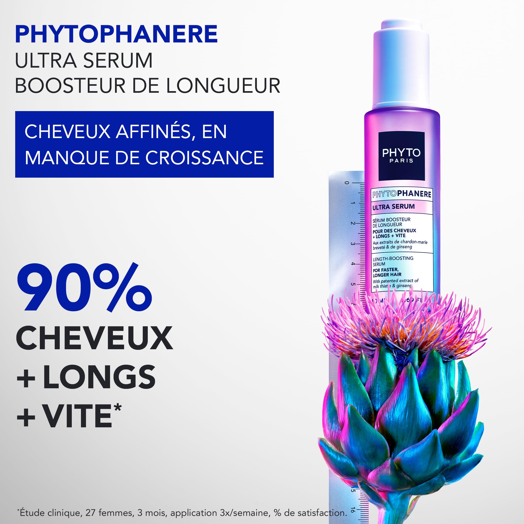 Phyto Paris – Phytophanère – Routine Croissance Complète – Complément Alimentaire Capsules + Ultra Sérum + Shampooing Volume – Cheveux Forts, Denses et Volumineux