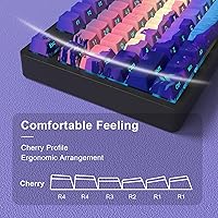 Vista 4 de JSJT Teclas PBT - Tecla translúcida con impresión lateral, estilo multicolor con brillo personalizado, juego de 124 teclas de perfil Cherry