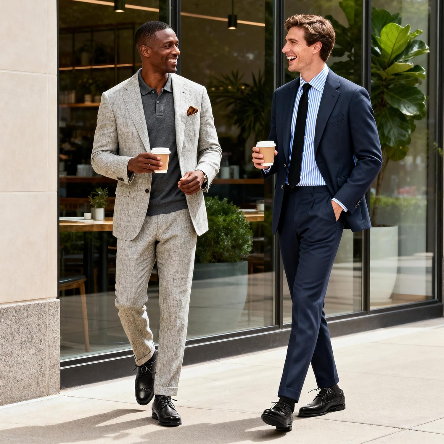 Bruno Marc Men's Brogue Wingtip Oxfords, Full Grain Leather Dress Shoes Flexible Forefoot for Work & Business Comfort Lightweight Lace Classic Formal Shoes - Image 2