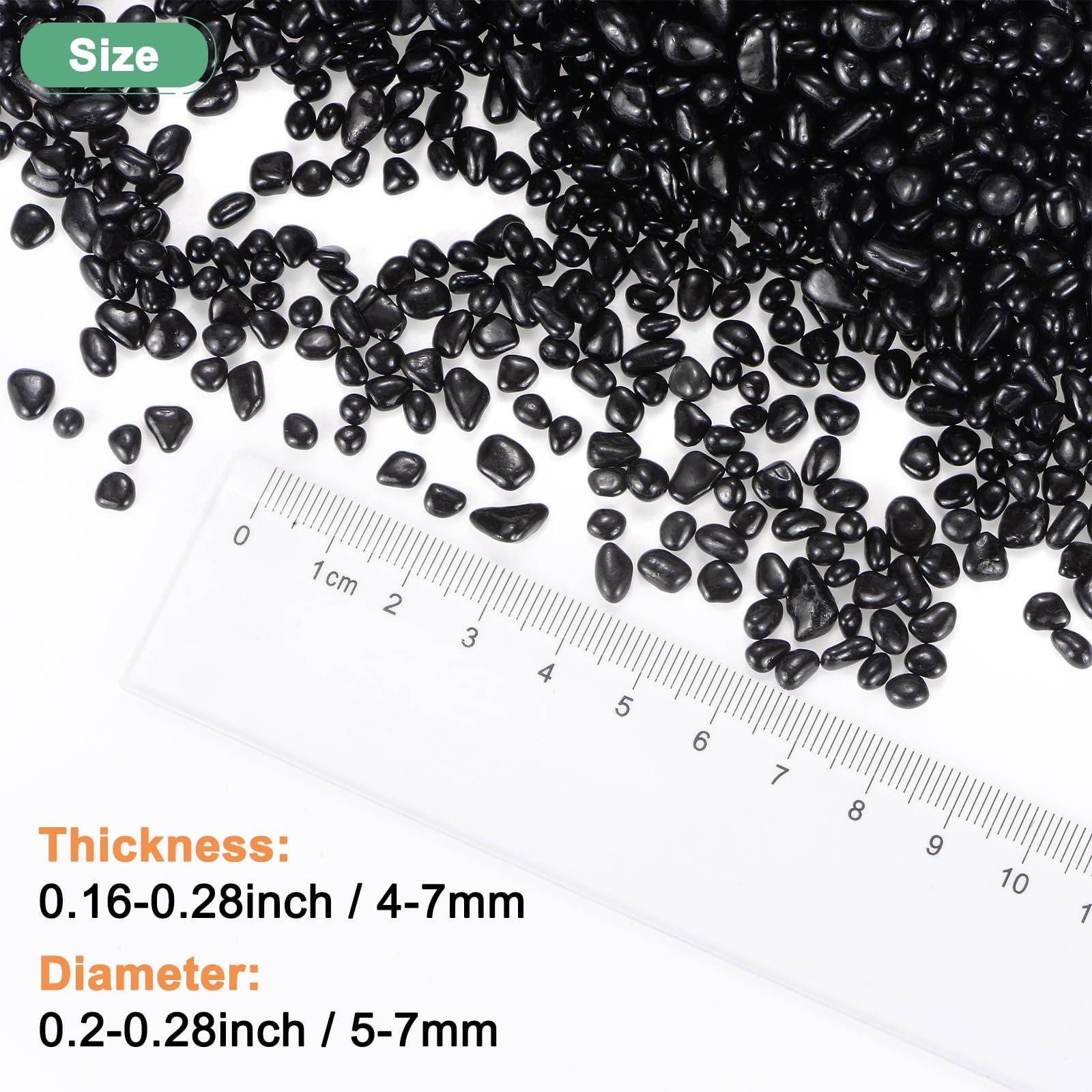M METERXITY High Luster Round Fire Glass Beads, Glass Gems, Glass Pebbles - Image 3