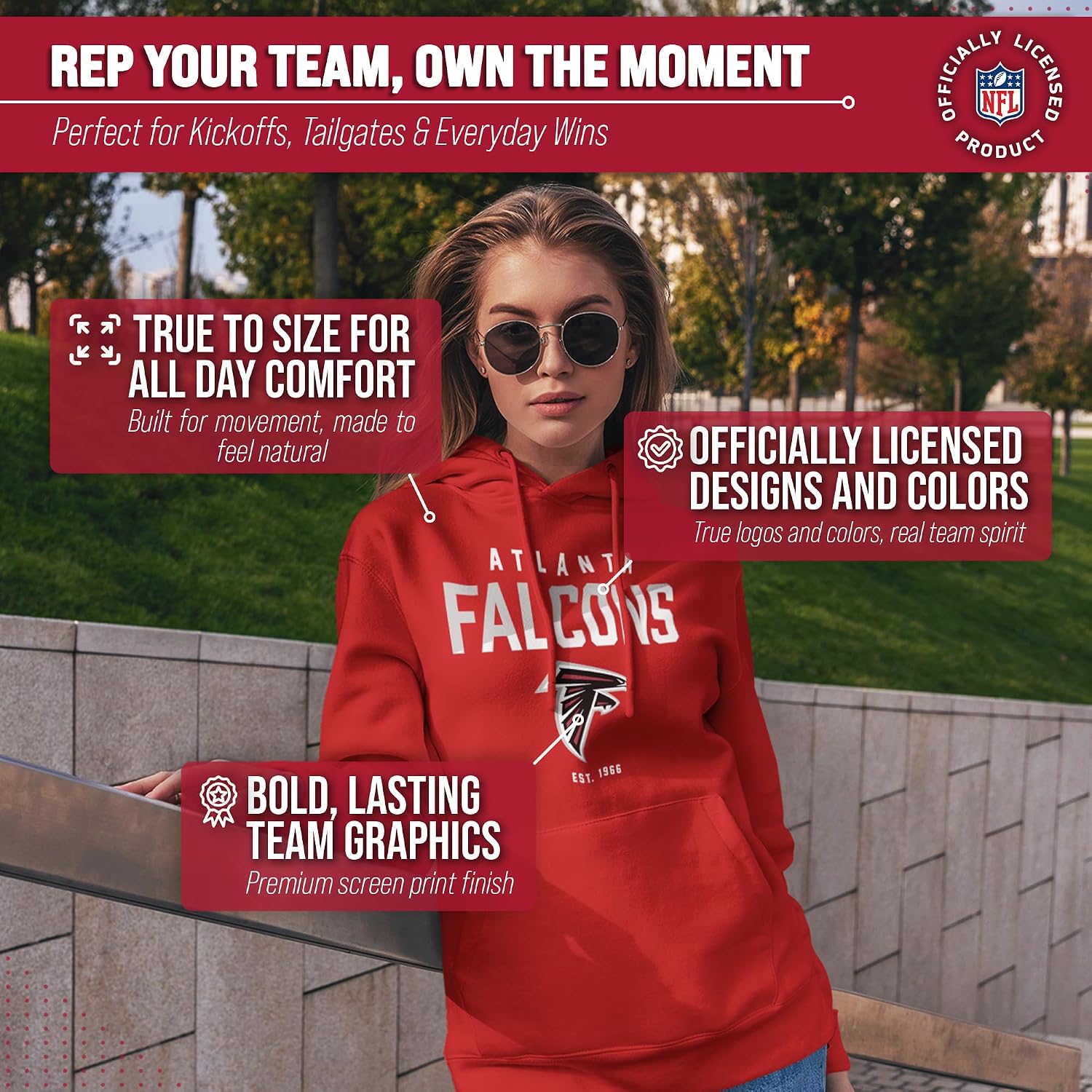 Team Fan Apparel Adult NFL Diagonal Fade Fleece Hooded Sweatshirt - Unisex Tagless - Officially Licensed Football Pullover