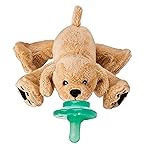 Nookums Paci-Plushies Buddies - Retriever Pacifier Holder - Adapts to Name Brand Pacifiers, Suitable for All Ages, Plush Toy Includes Detachable Pacifier