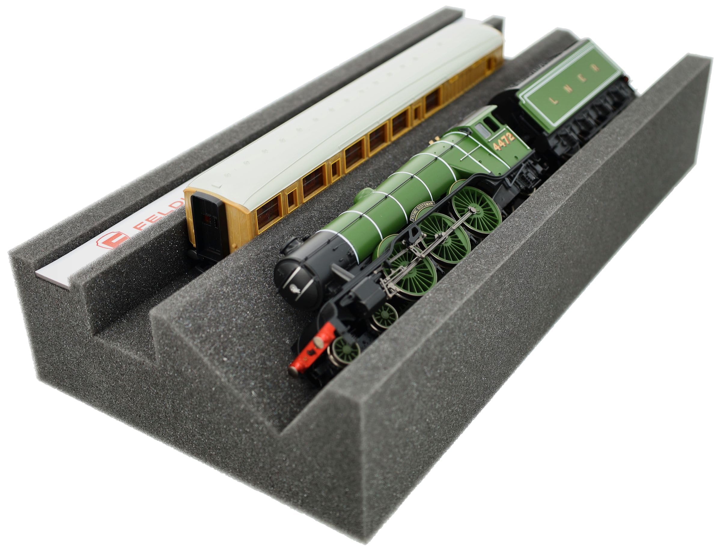 Feldherr Premium Lokliege für Modellbahnen - Magnetstreifen, Wartungsschacht, PU-Schaum, 360x175x70 mm - Ideal für Spur H0
