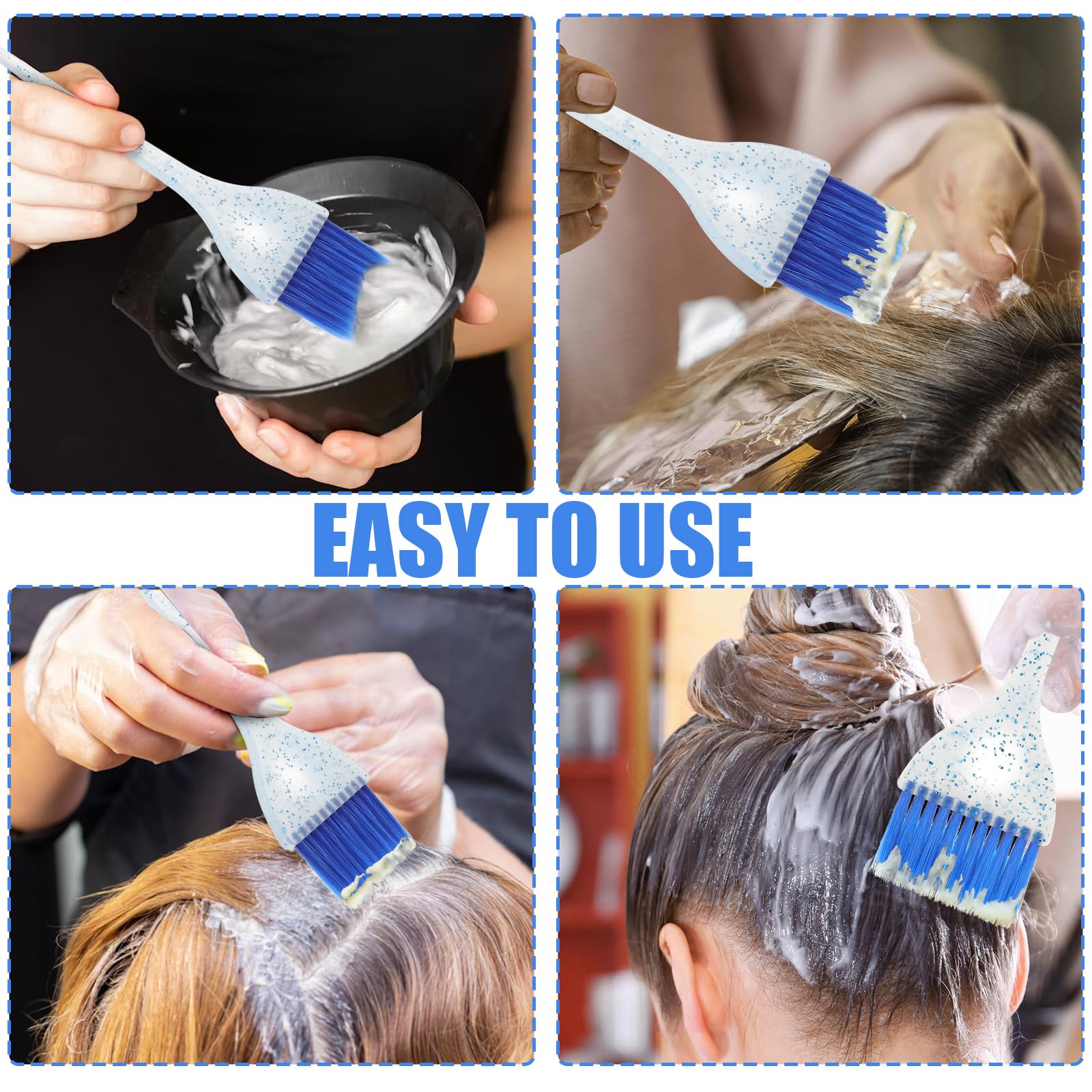TIESOME Set di 6 pennelli per tinture per capelli, applicatore di precisione, per colorare e acconciare, per uso domestico e professionale, strumenti per parrucchieri