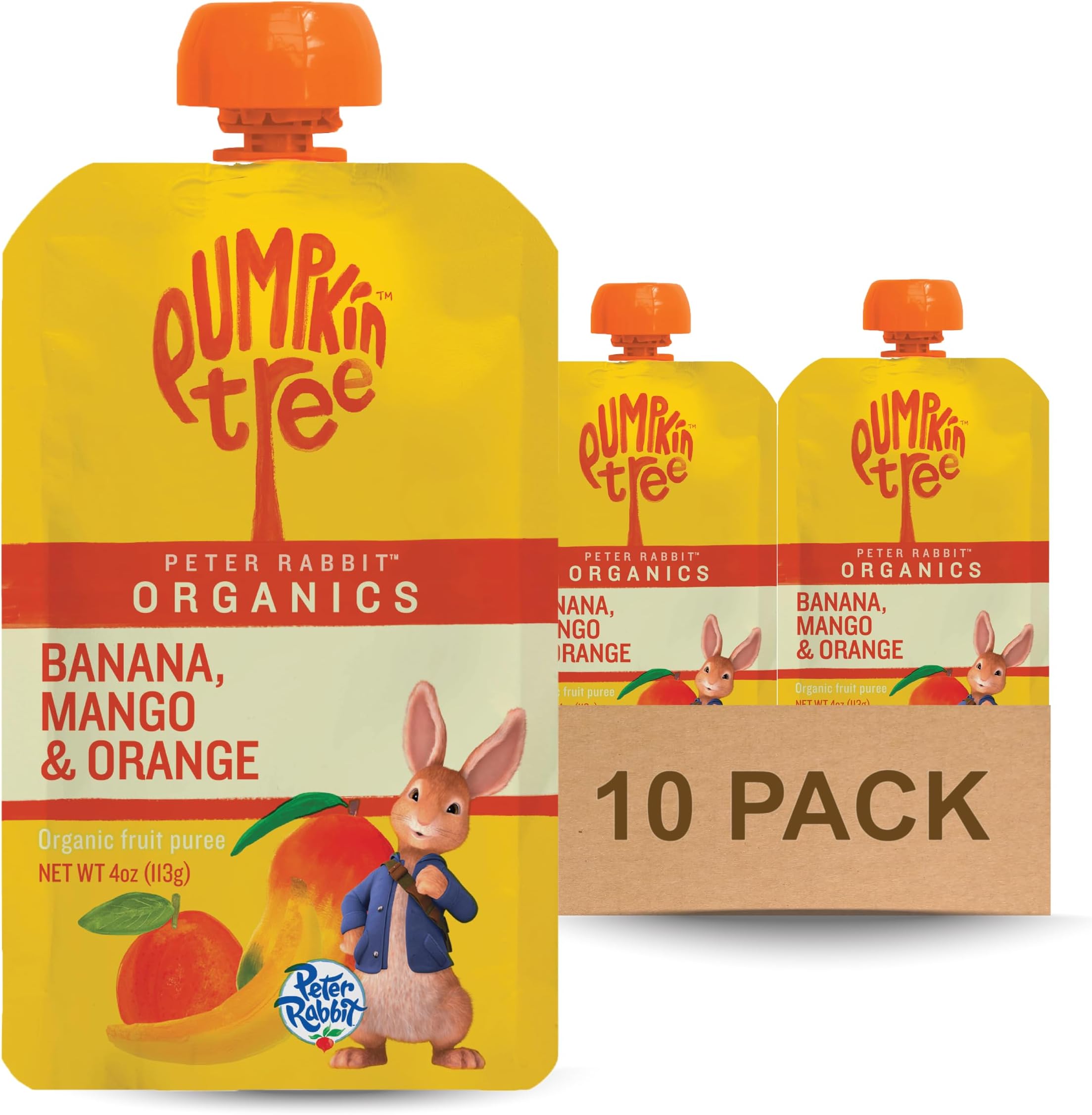 Peter Rabbit Organics Mango, Banana and Orange Snacks, 4 Oz (Pack of 10)
