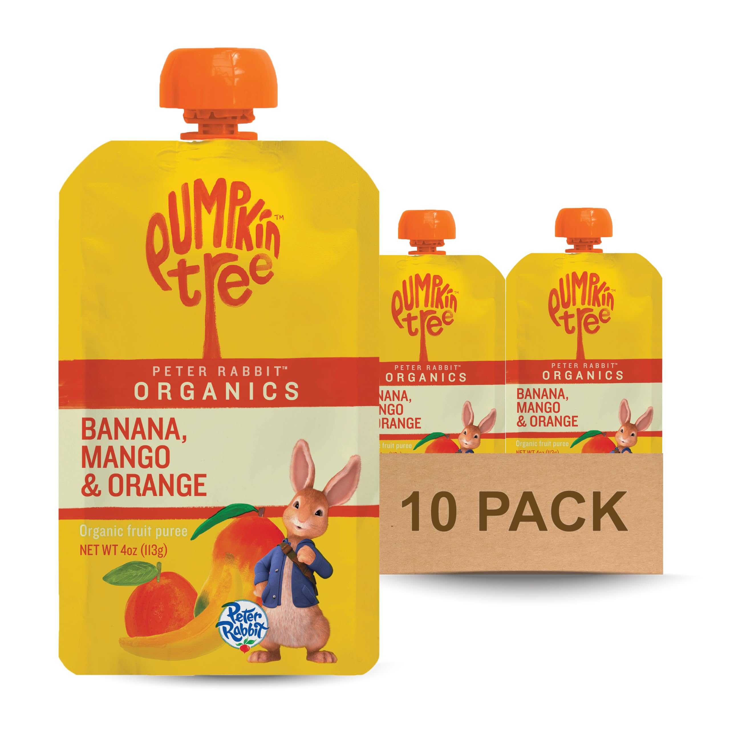 Peter Rabbit Organics Mango, Banana and Orange Snacks, 4 Oz (Pack of 10)