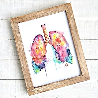Lungs Wall Art, Anatomy Print, Lungs Art, Nurse Gift, Doctors Retirement Gift, Nurse Retirement Gift, Anatomical Art, Medical Art | Art Print of Original Lungs Watercolor Painting | 5 Sizes