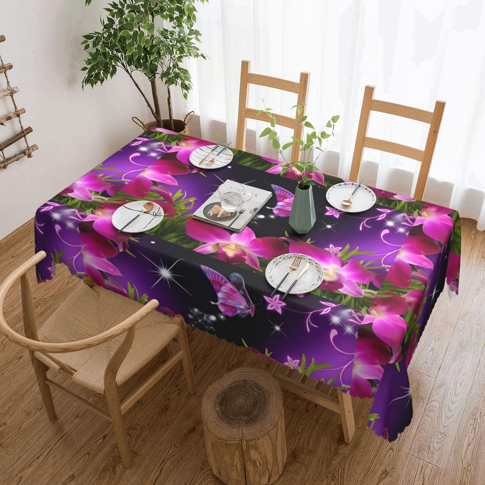 Nappe en dentelle de qualité supérieure motif floral rose 137 x 183 cm