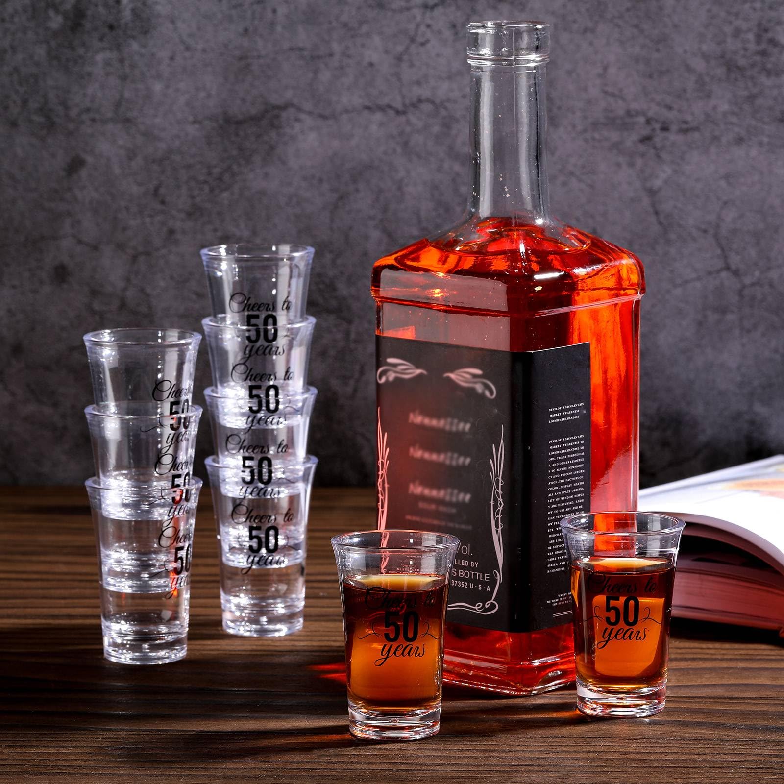48 Stück „Cheers To 45“ Schnapsgläser Aus Acryl – Unzerbrechlich, 40 Ml, Mit Goldenem Aufdruck, Für Geburtstagspartys & Jubiläen