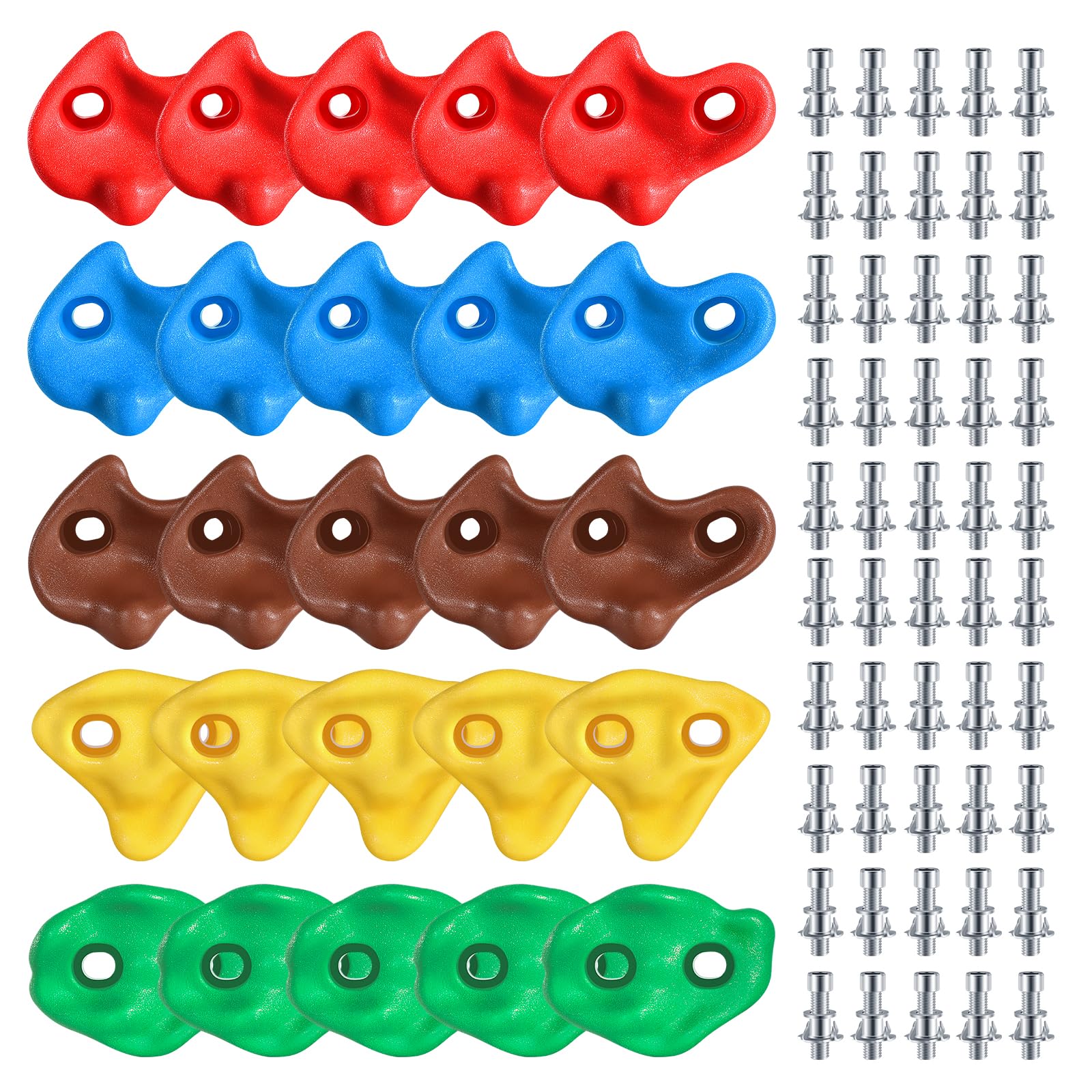 TOPNEW 25PCS Rock Climbing Holds for Kids, Large Climbing Holds for Play Set, Swingset - Adult Rock Wall Holds with Mounting Hardware for Indoor Outdoor Rock Climbing Wall - Image 8
