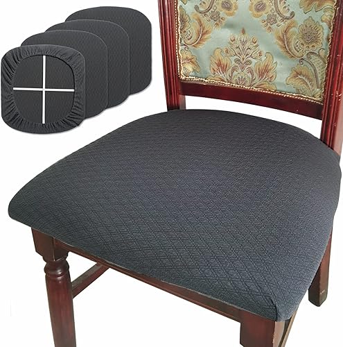 Miniatura 16 de BUYUE - Funda de tela antideslizante para silla de comedor, lavable, protector de funda elástica con motivo geométrico para silla tapizada