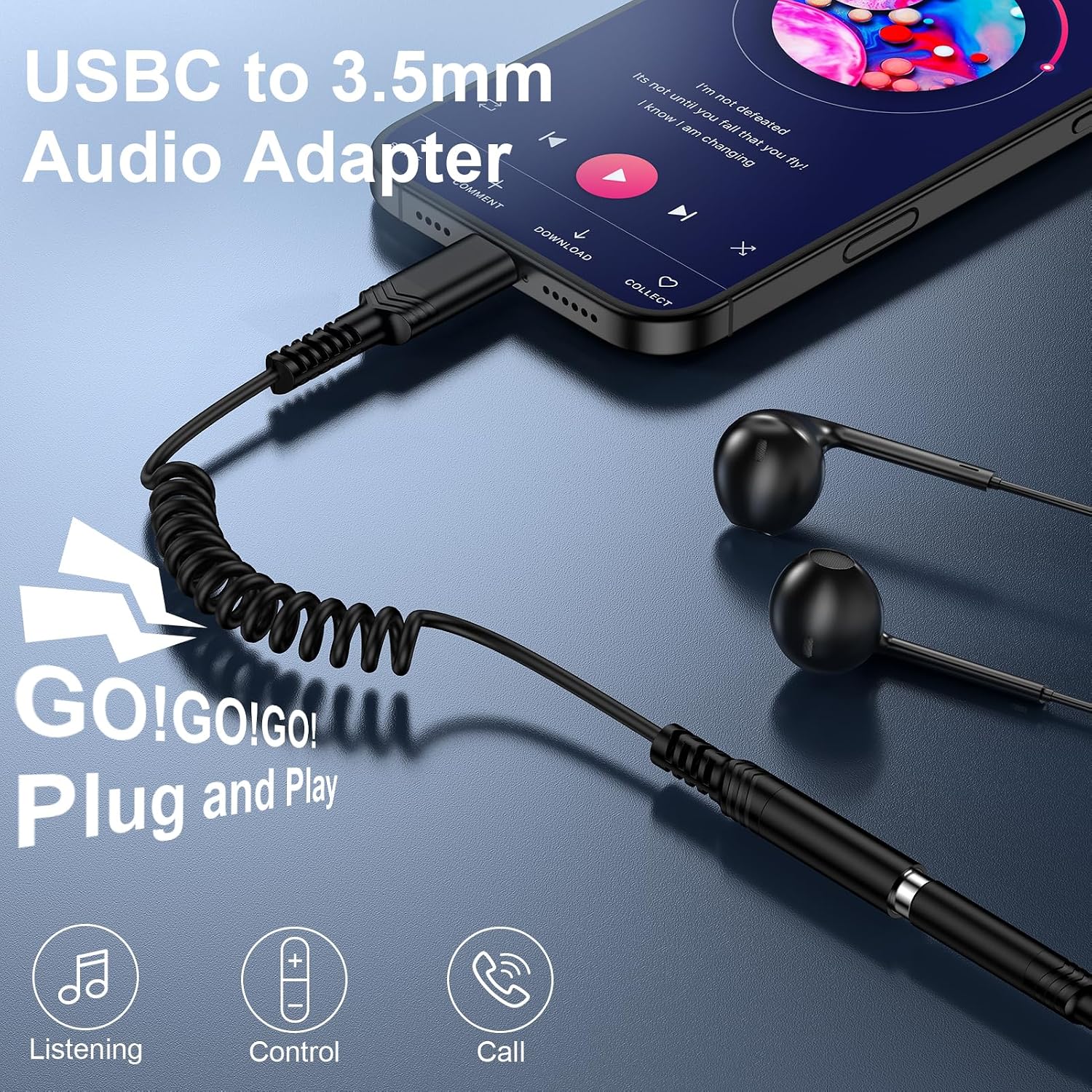 Coiled USB Type C to 3.5mm Audio Adapter for Samsung Galaxy Z Flip 7 6 5 Z Fold 7 6 5 S25 Edge S24 Ultra S23 A26 A36 A56,USB C to Aux Female Audio Dongle Cable Cord for Google Pixel 9a/9 Pro Fold/8/7 image 5